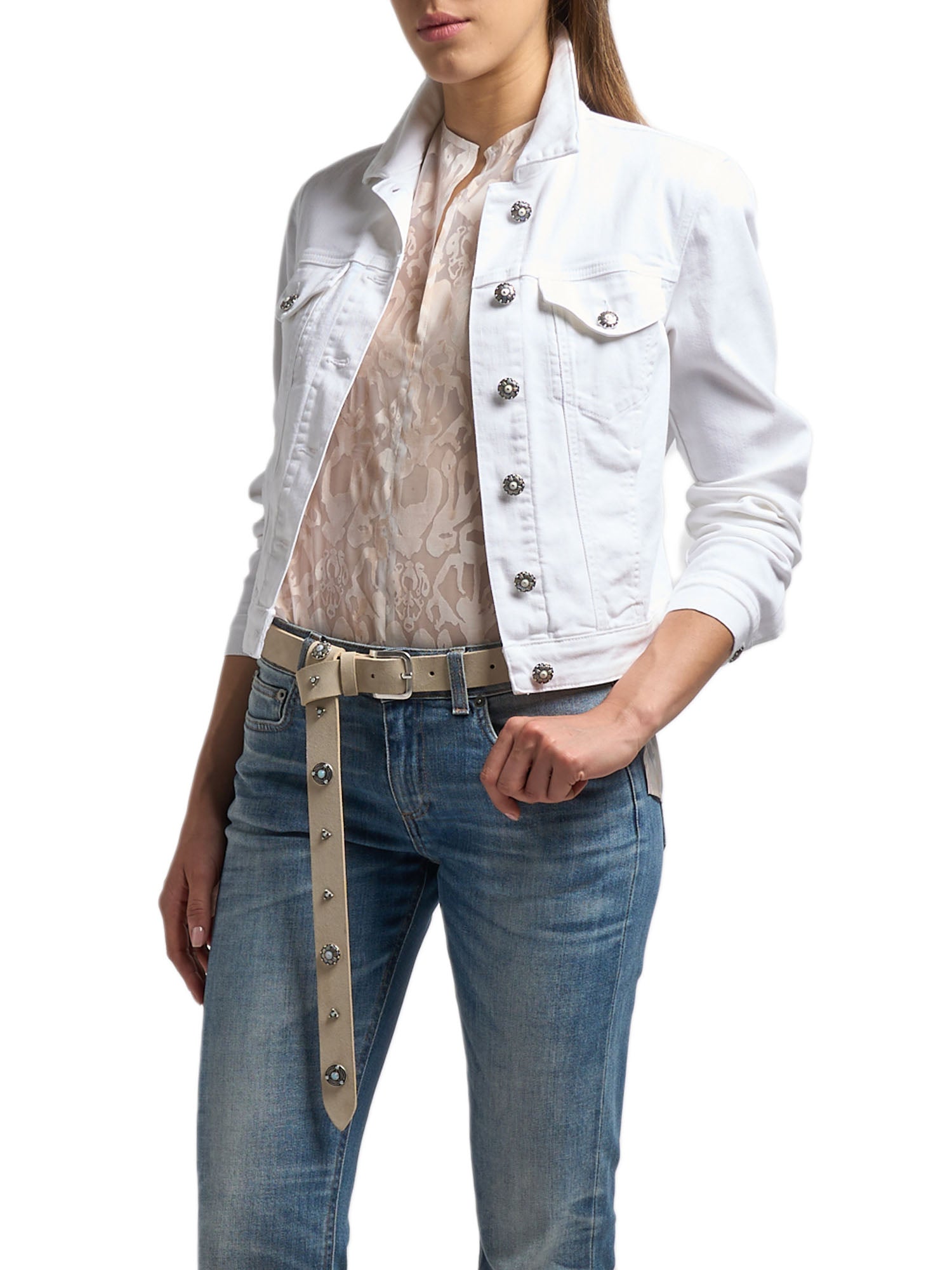 Dondup Giubbino Jeans Donna Bianco