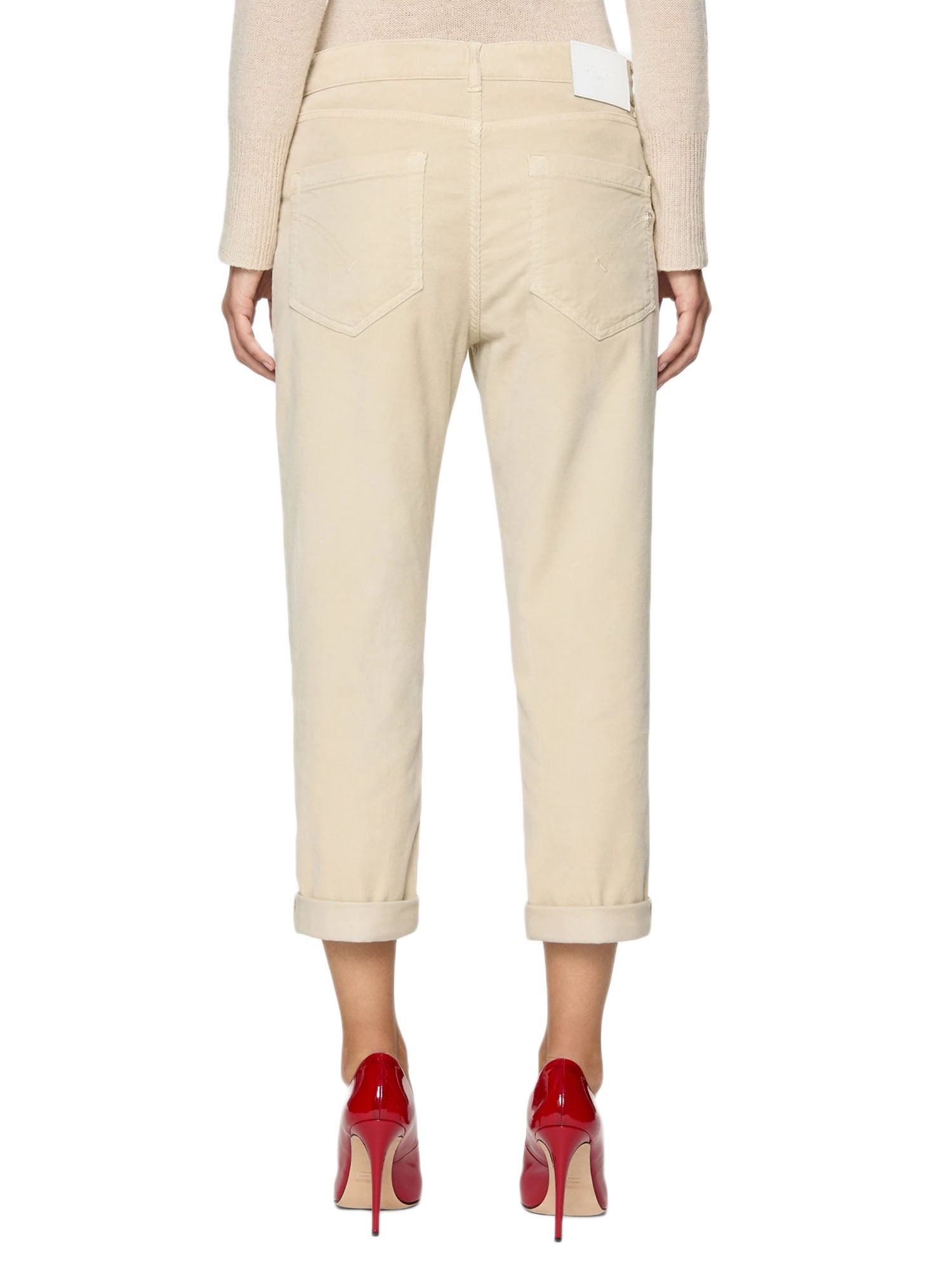 Dondup Pantalone Koons Bottoniera Gioiello Beige