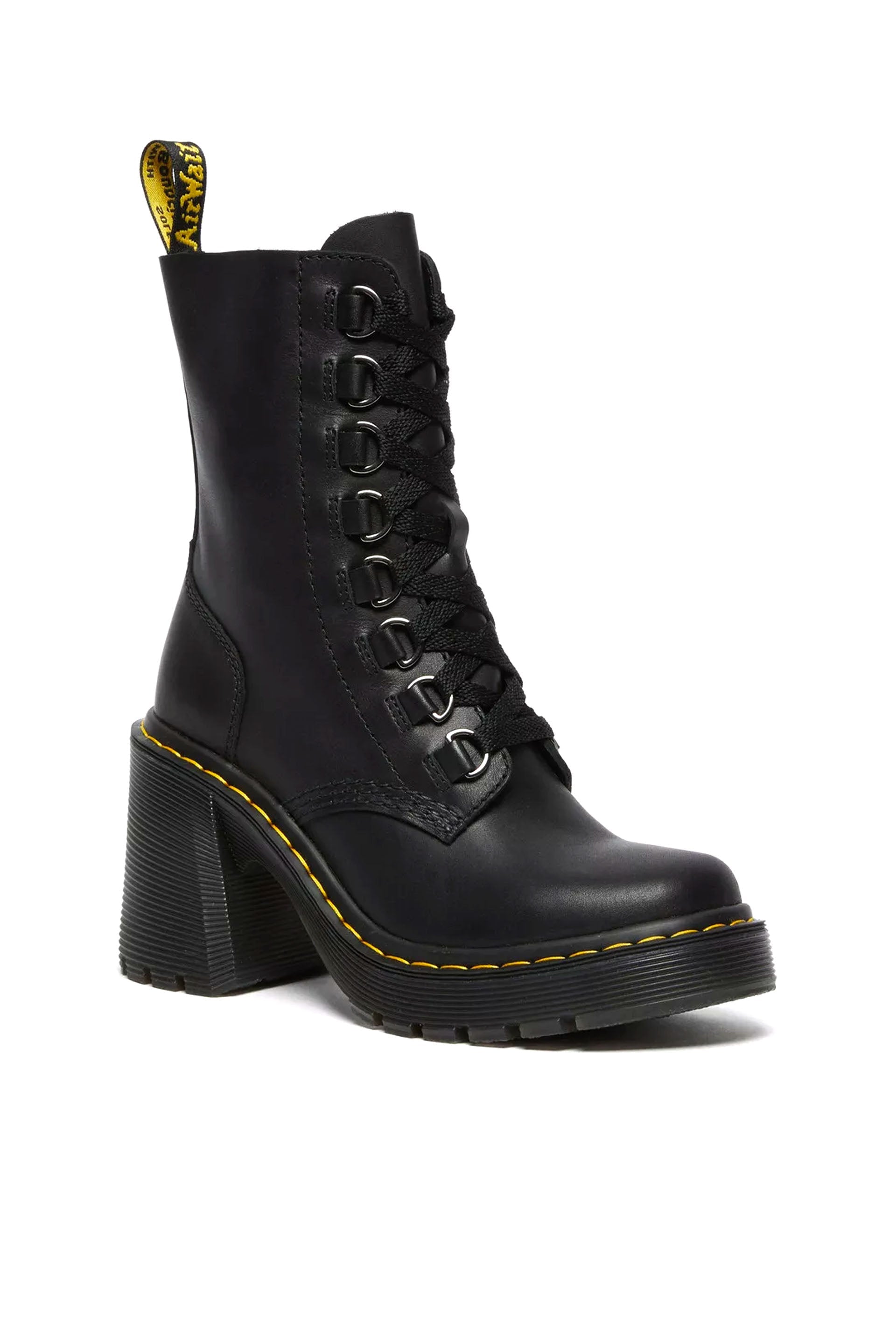 Dr. Martens Stivali di pelle con tacco flared Chesney Nero