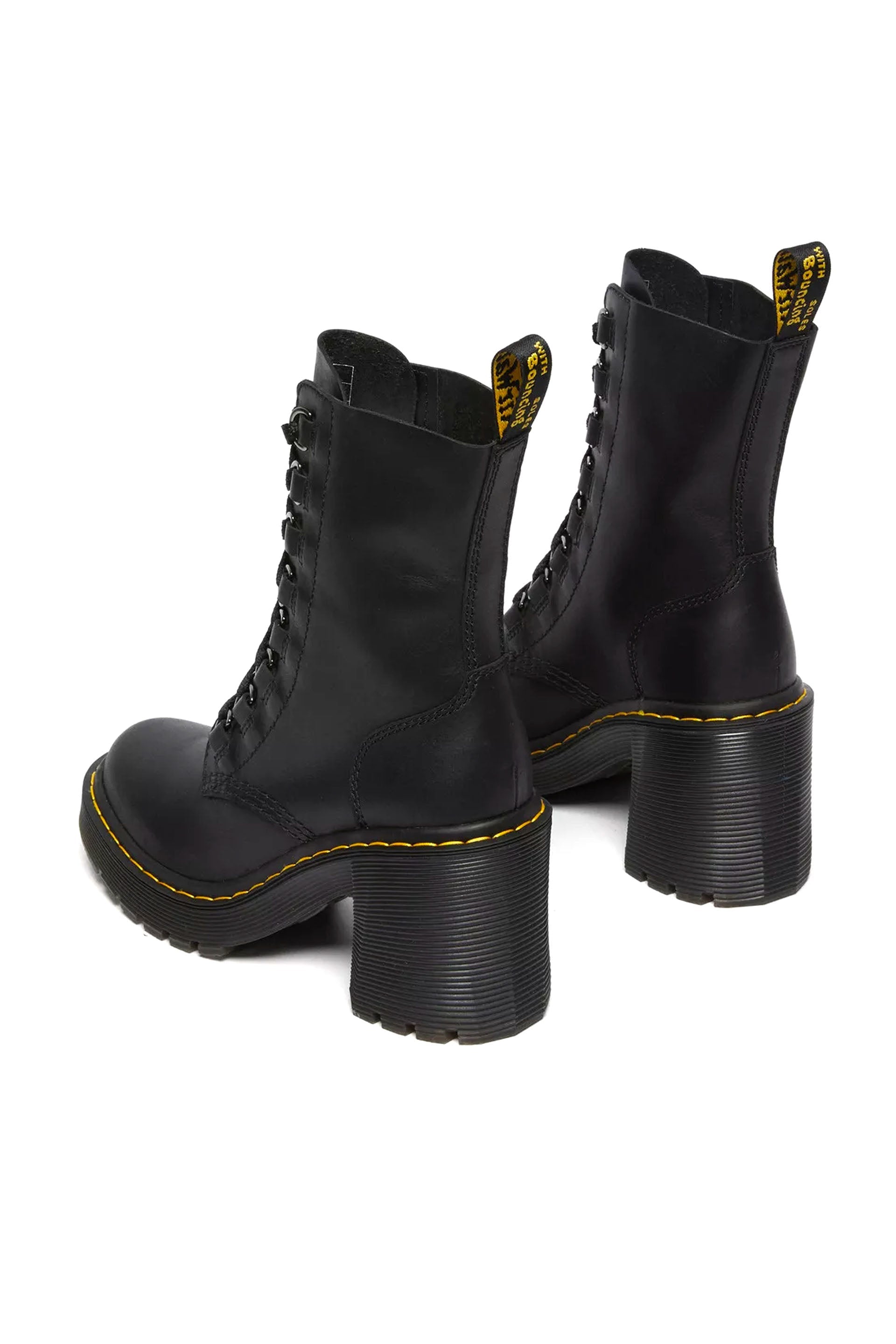 Dr. Martens Stivali di pelle con tacco flared Chesney Nero