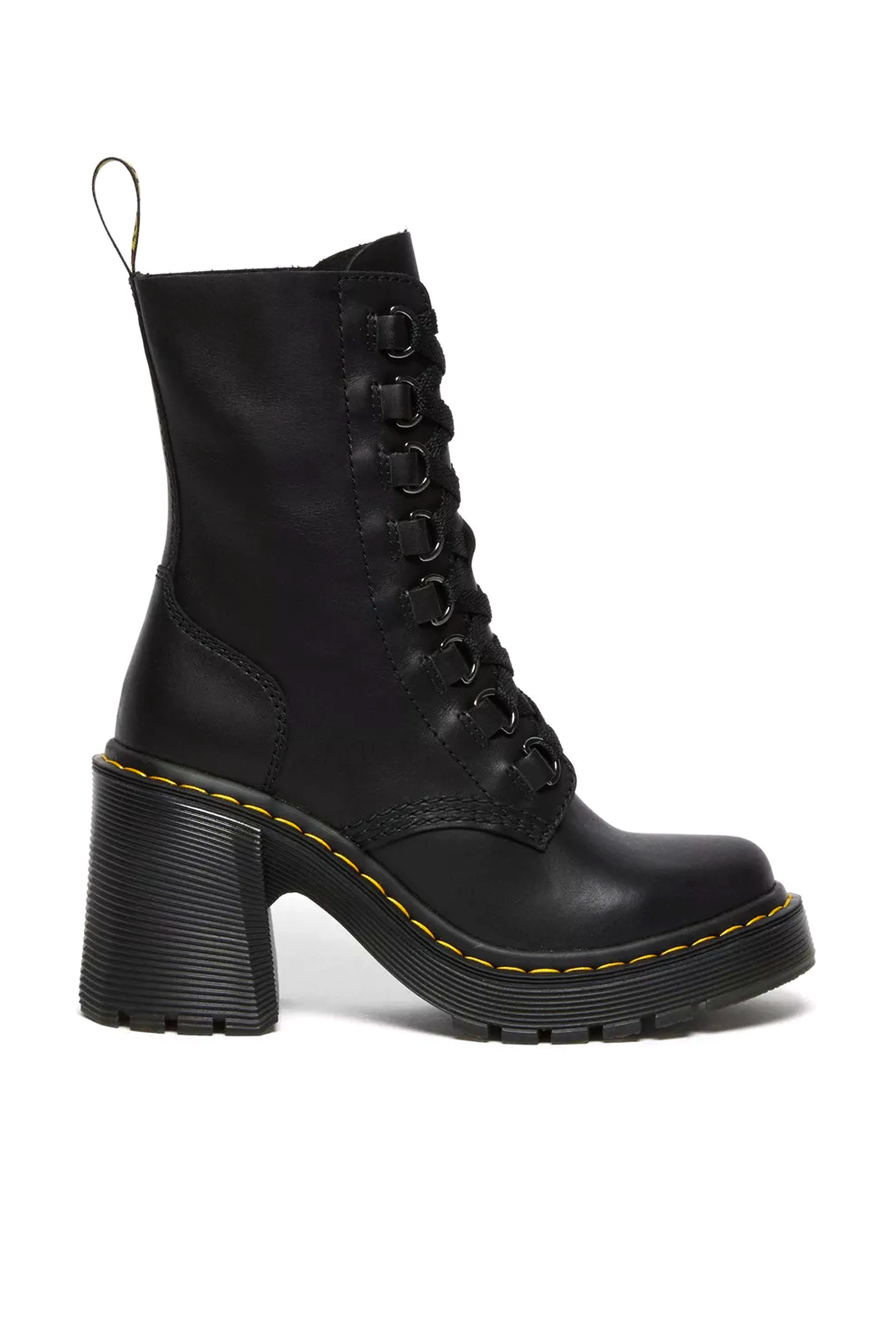 Dr. Martens Stivali di pelle con tacco flared Chesney Nero