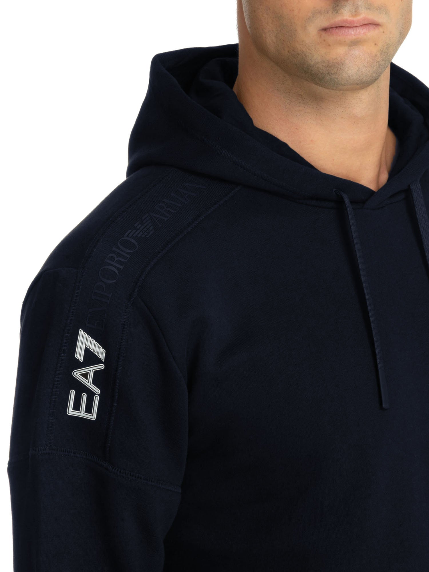 Ea7 Felpa Hoodie Logo Series Blu