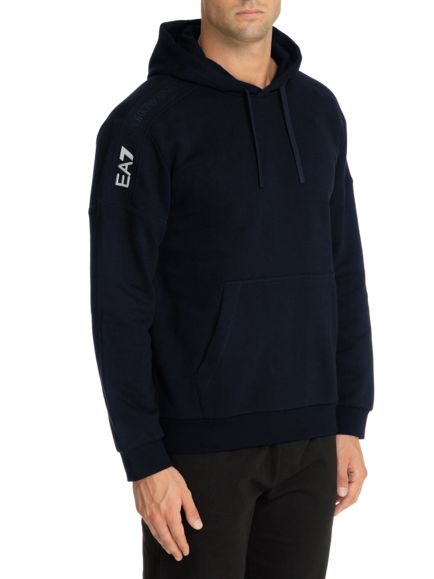 Ea7 Felpa Hoodie Logo Series Blu