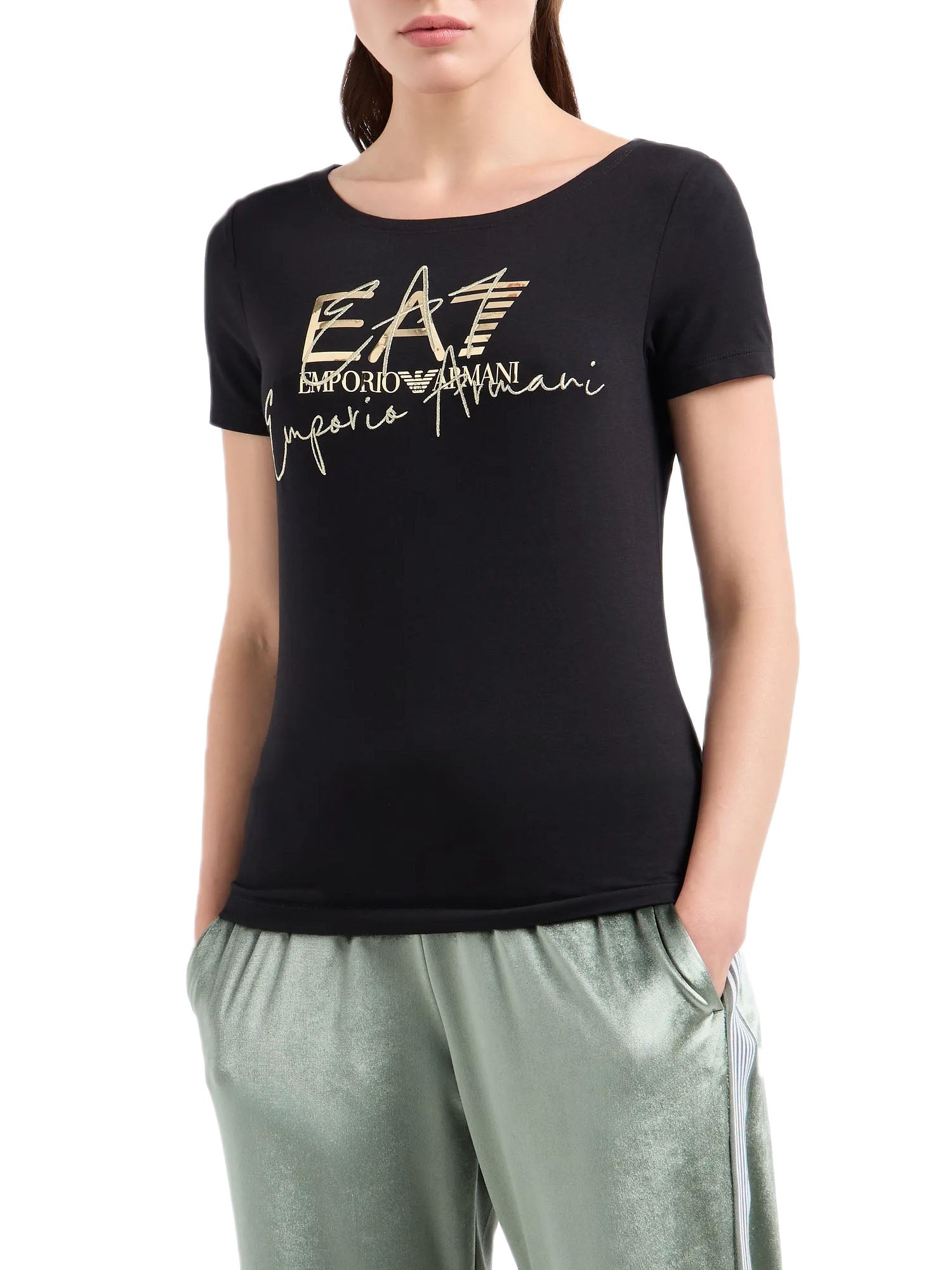 Ea7 T-shirt girocollo Logo Series Nero