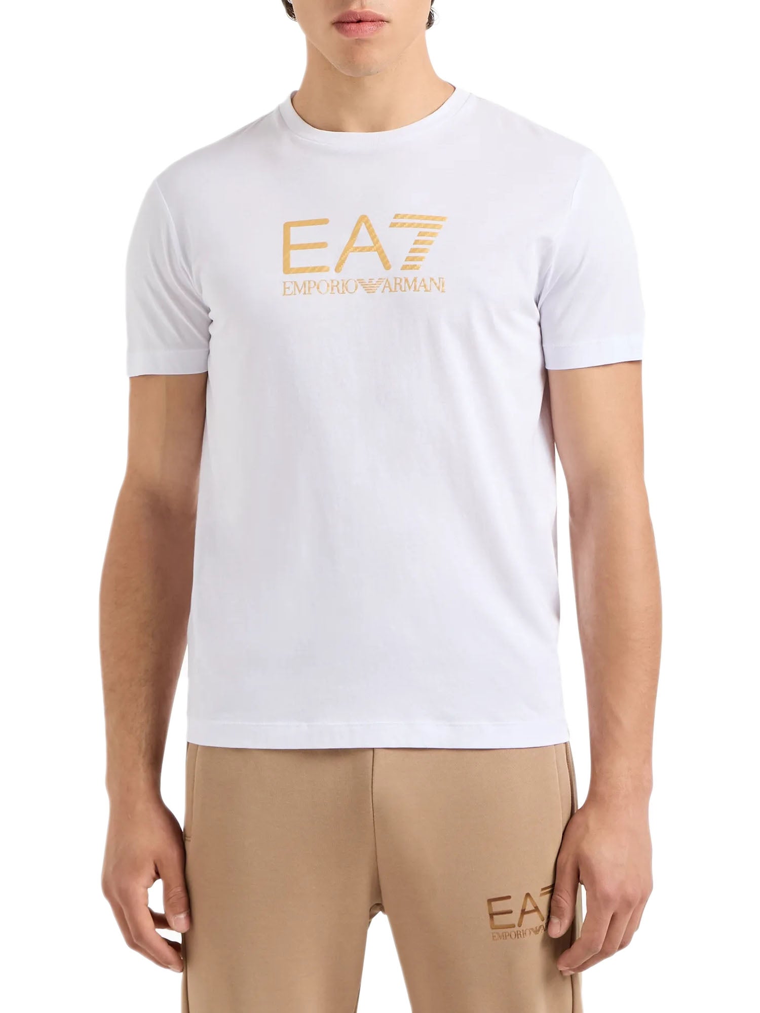 Ea7 T-shirt Gold Label Bianco