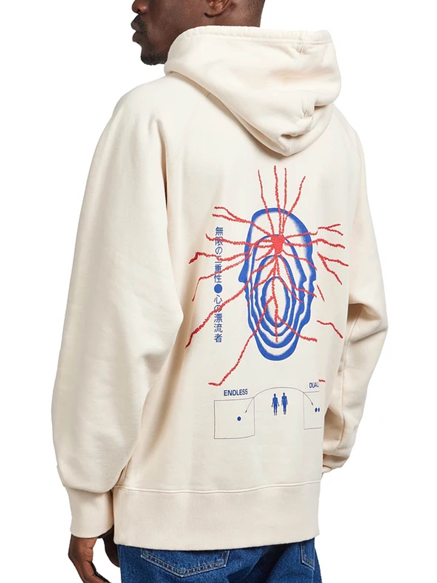 Edwin Felpa Mind Drifter Hoodie Sweat Bianco