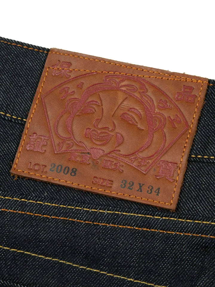 Evisu Crane Embrodiery Brocade Daicock Regular Straight Fit Jeans #2008 Blu