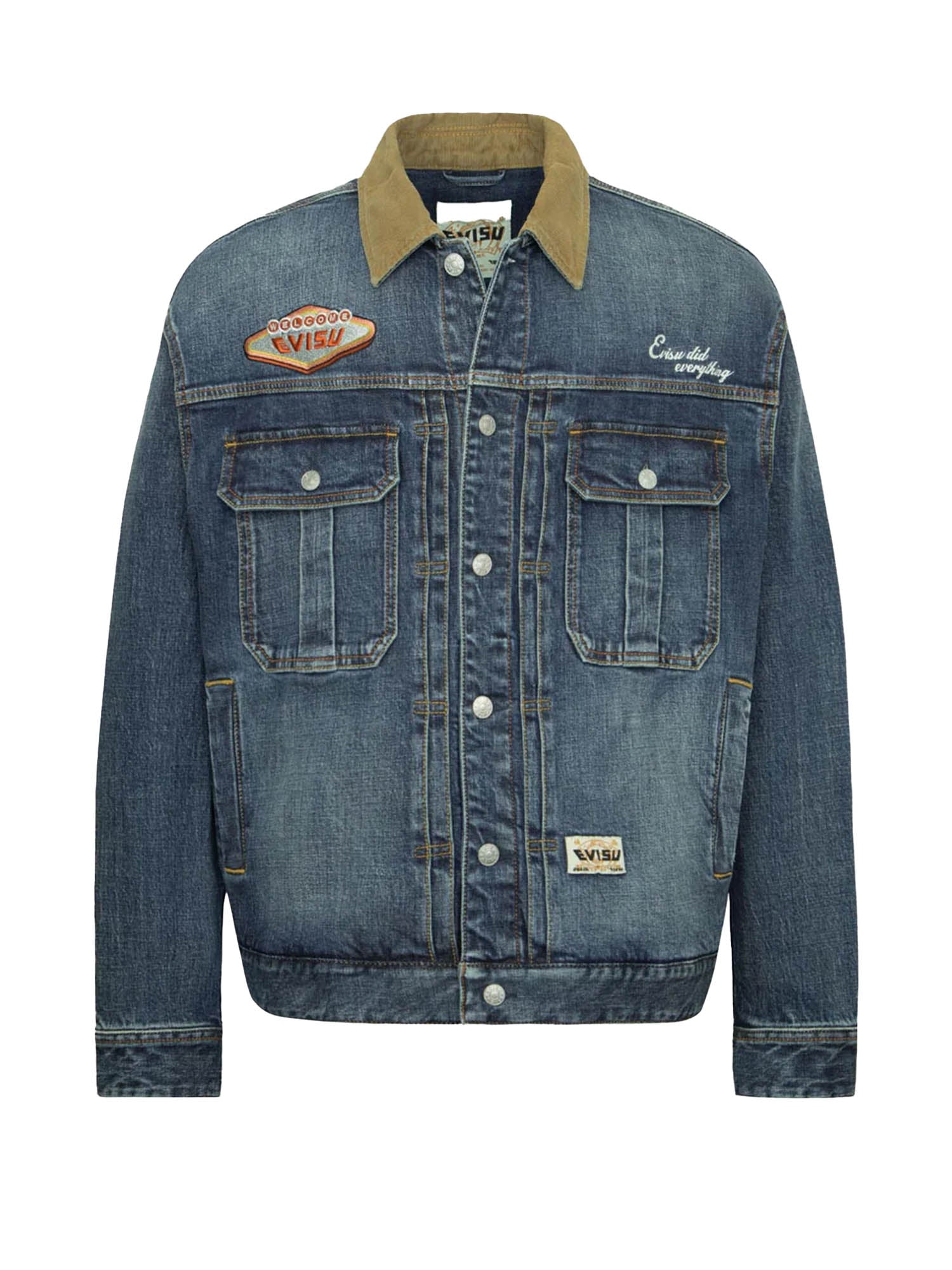 Evisu Ebisu Embroidery Loose Fit Denim Jacket Blu