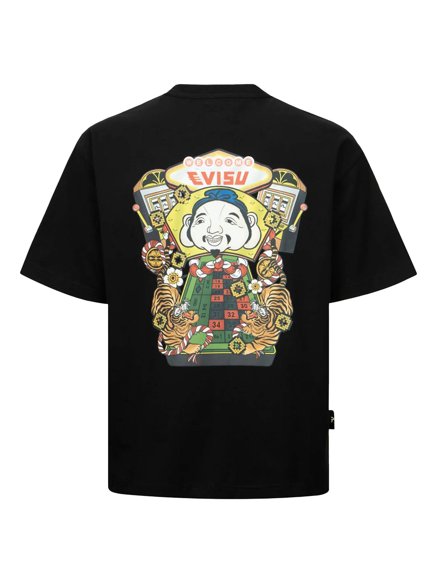 Evisu Lucky Slot Machine Print Loose Fit T-shirt Nero