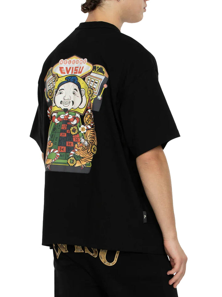 Evisu Lucky Slot Machine Print Loose Fit T-shirt Nero