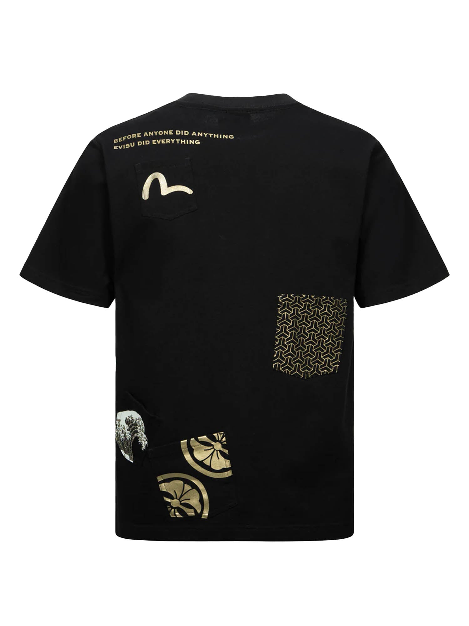 Evisu Multi-print and Multi-pocket Regular Fit T-shirt Nero