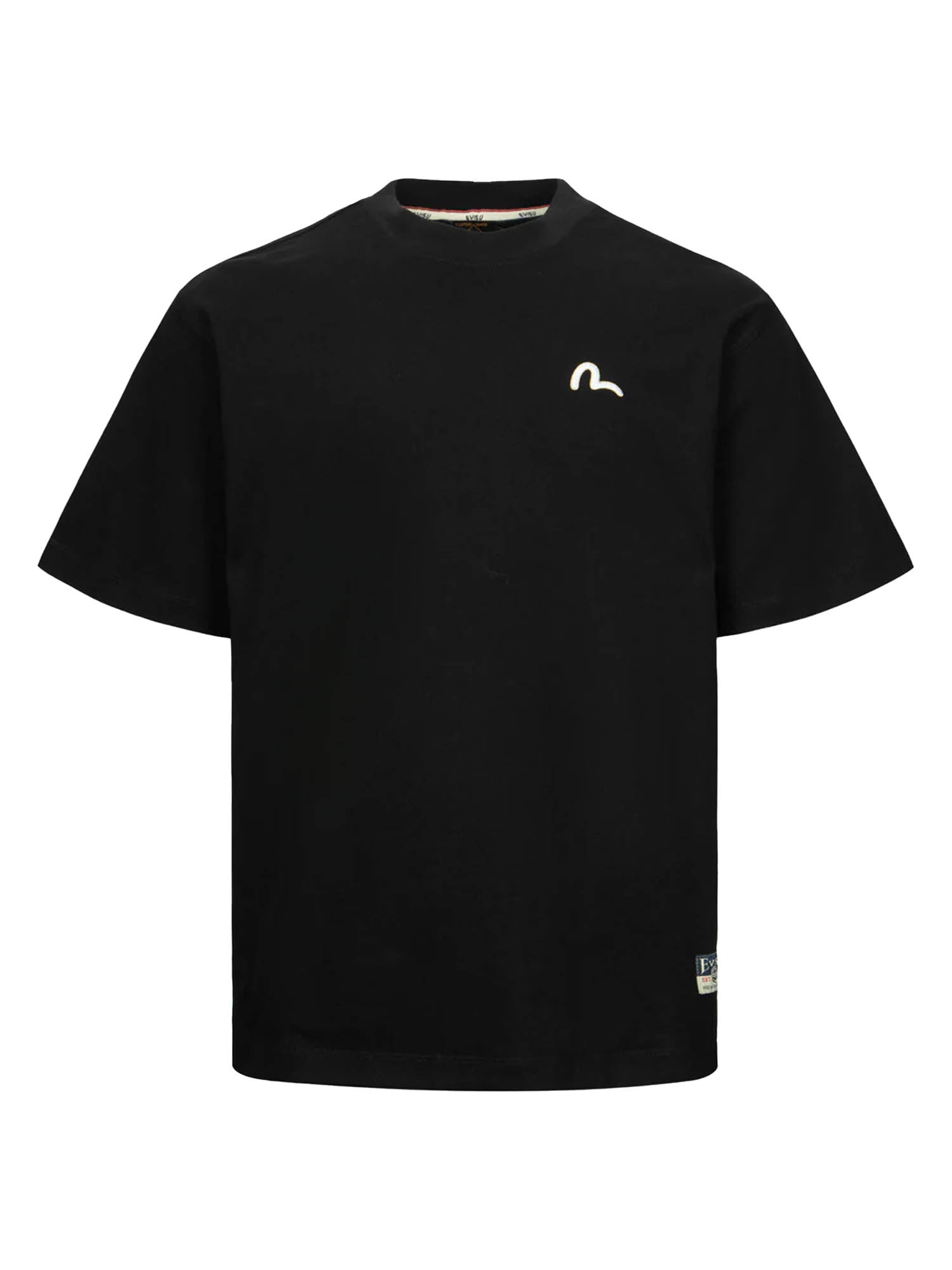 Evisu Seagull Embroidery and Carp Print Relax Fit T-shirt Nero