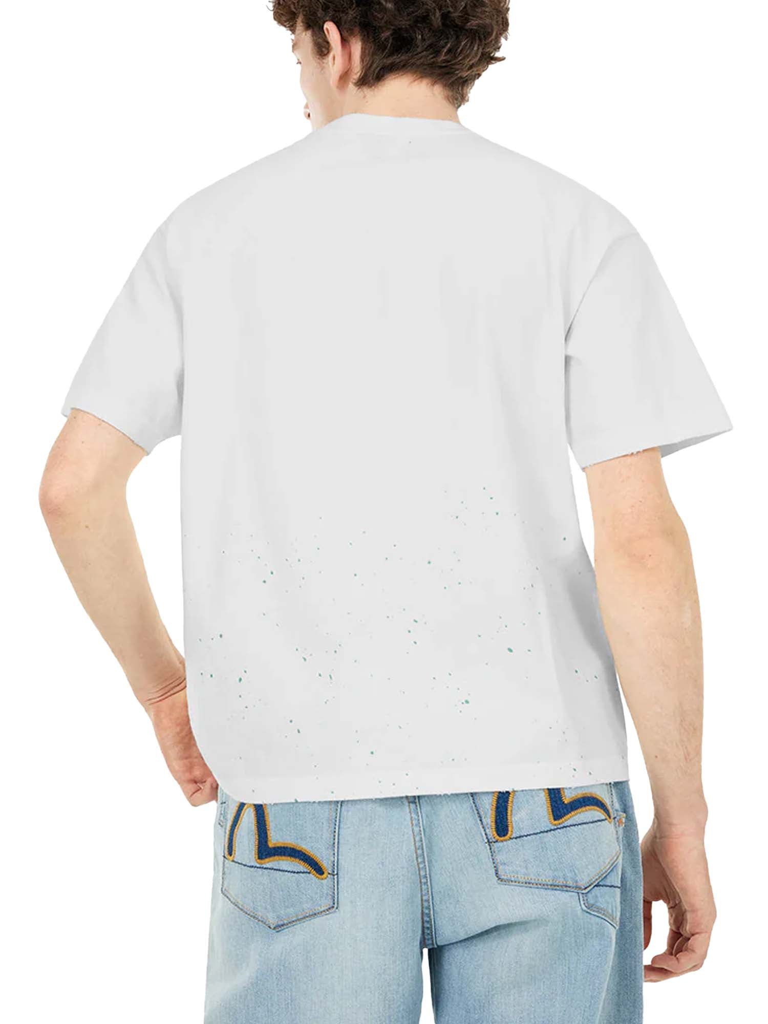 Evisu T-shirt Relax Fit con stampa logo e gabbiano Bianco