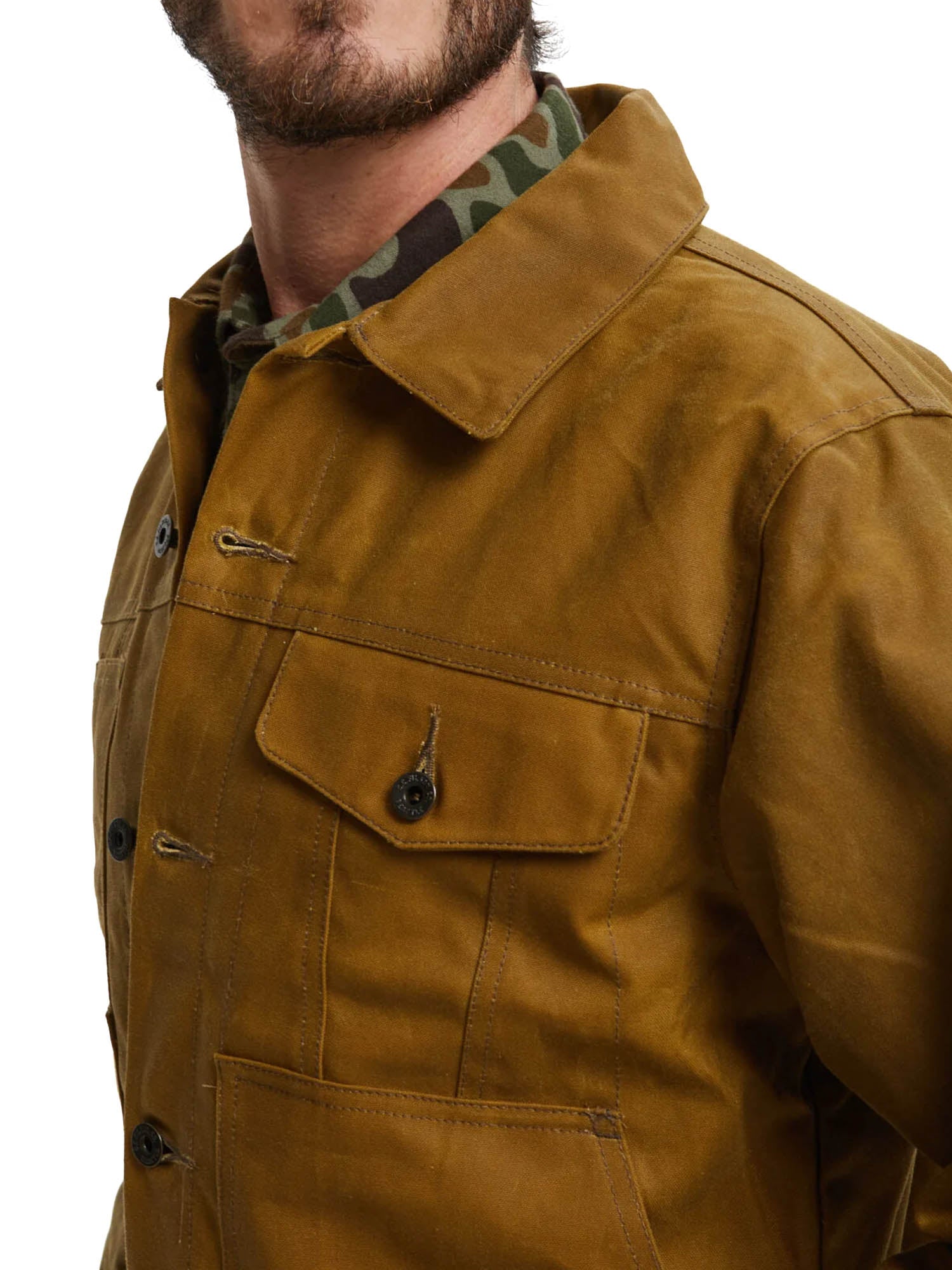 Filson Tin Cloth Short Lined Cruiser Jacket Marrone