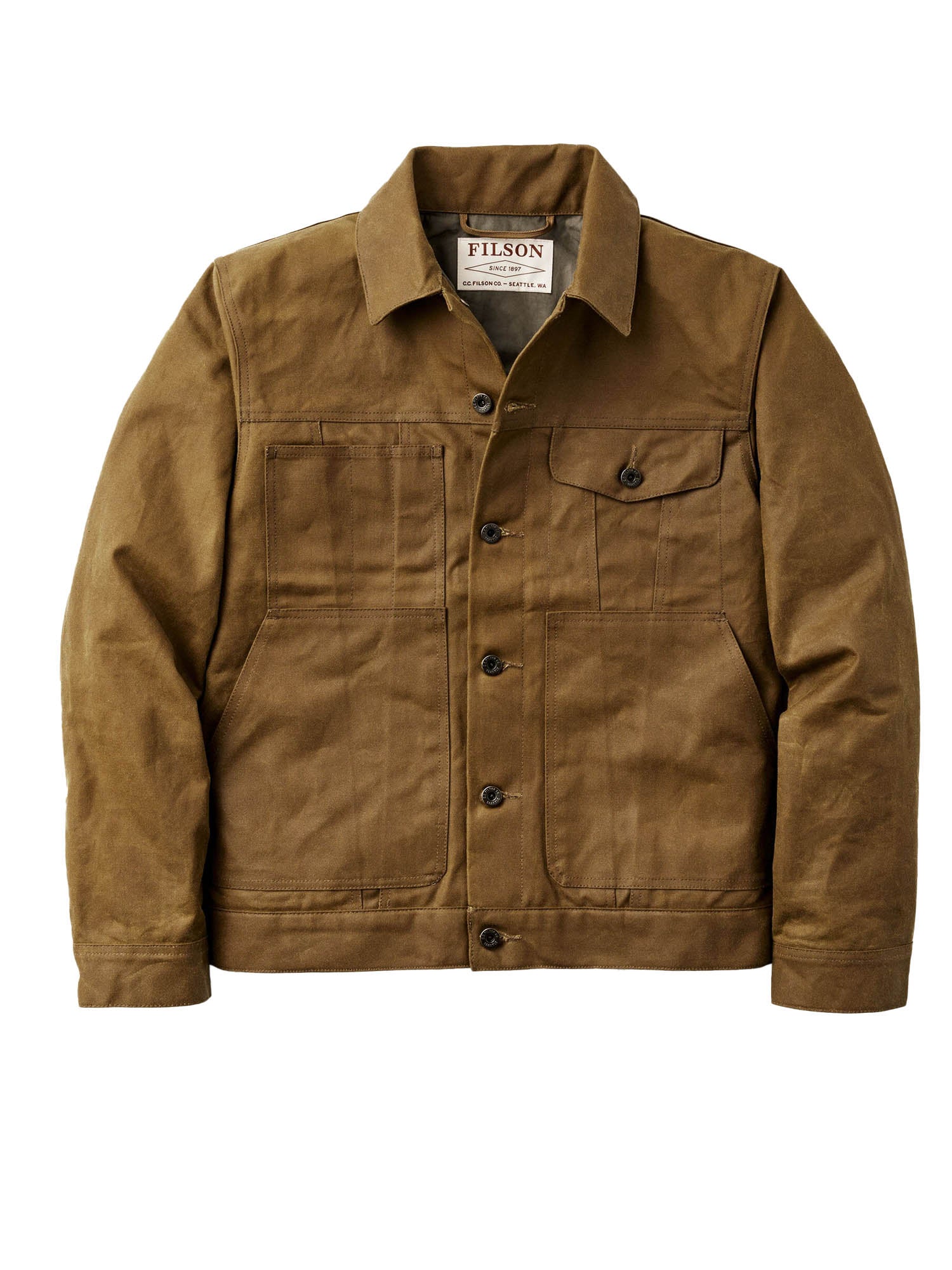 Filson Tin Cloth Short Lined Cruiser Jacket Marrone