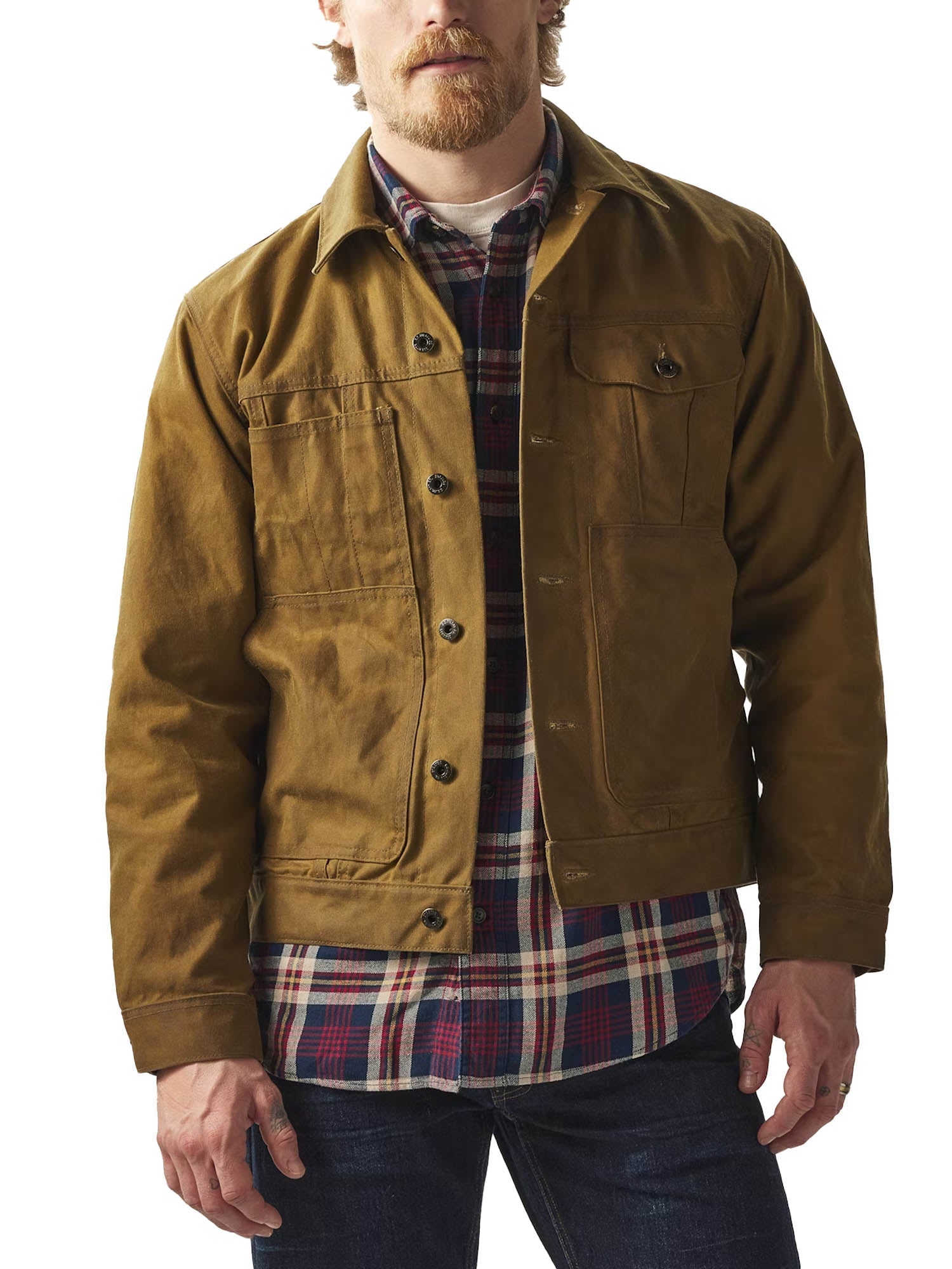 Filson Tin Cloth Short Lined Cruiser Jacket Marrone