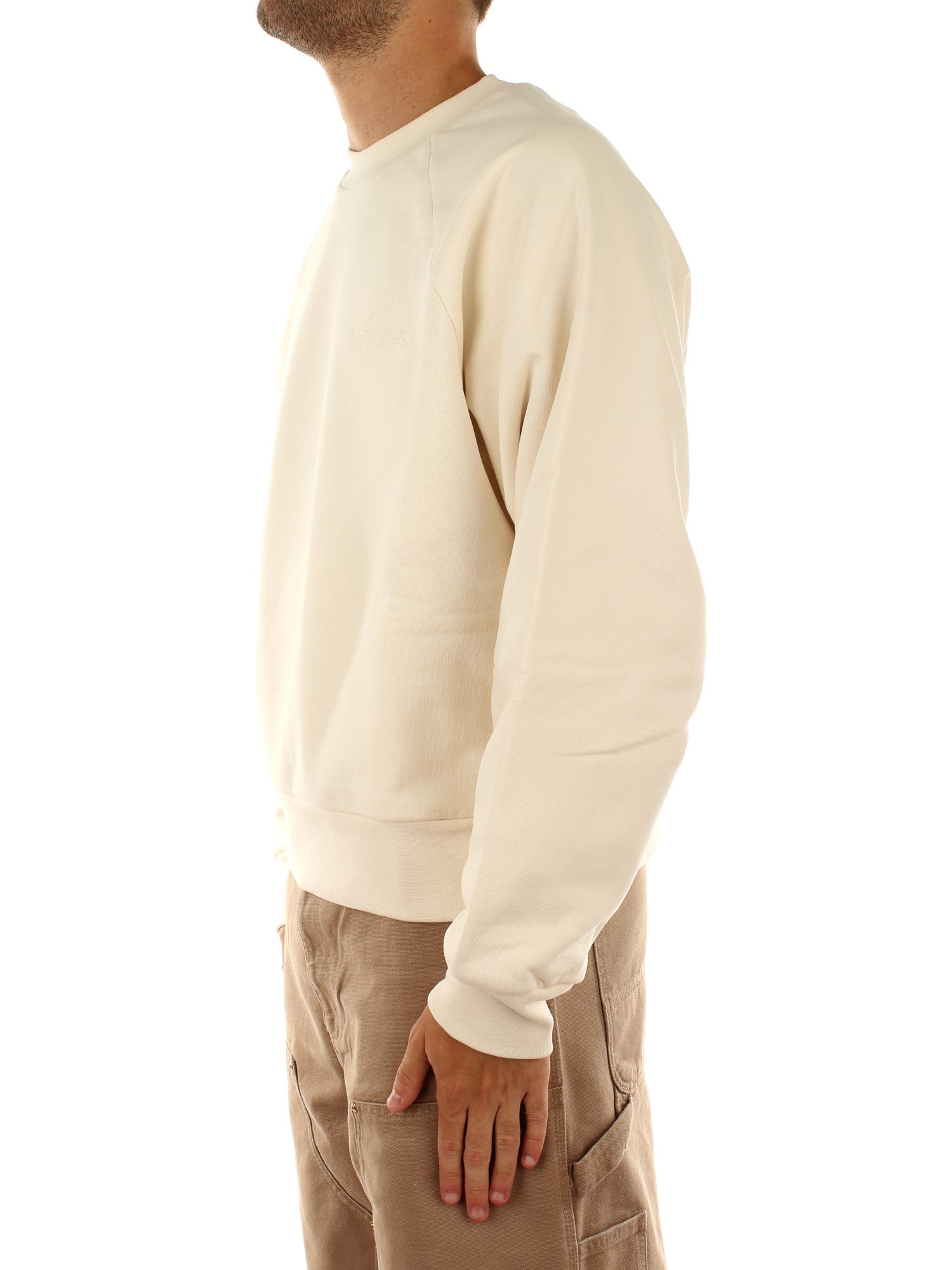 Garment Workshop Double Layer Crewneck With Double Embroidery Beige