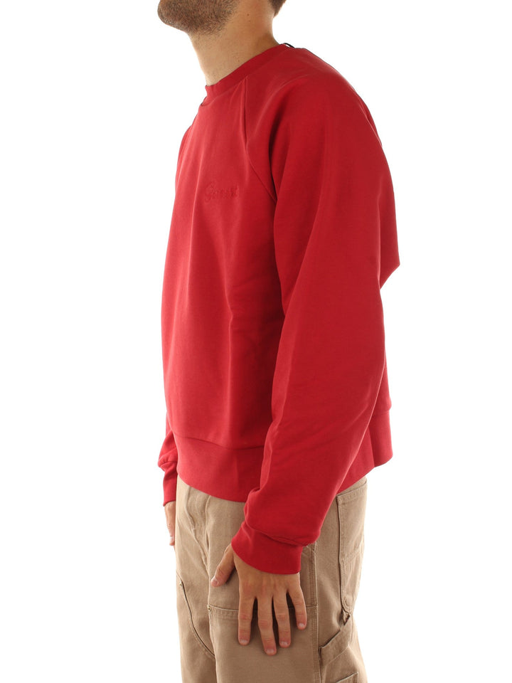 Garment Workshop Double Layer Crewneck With Double Embroidery Rosso