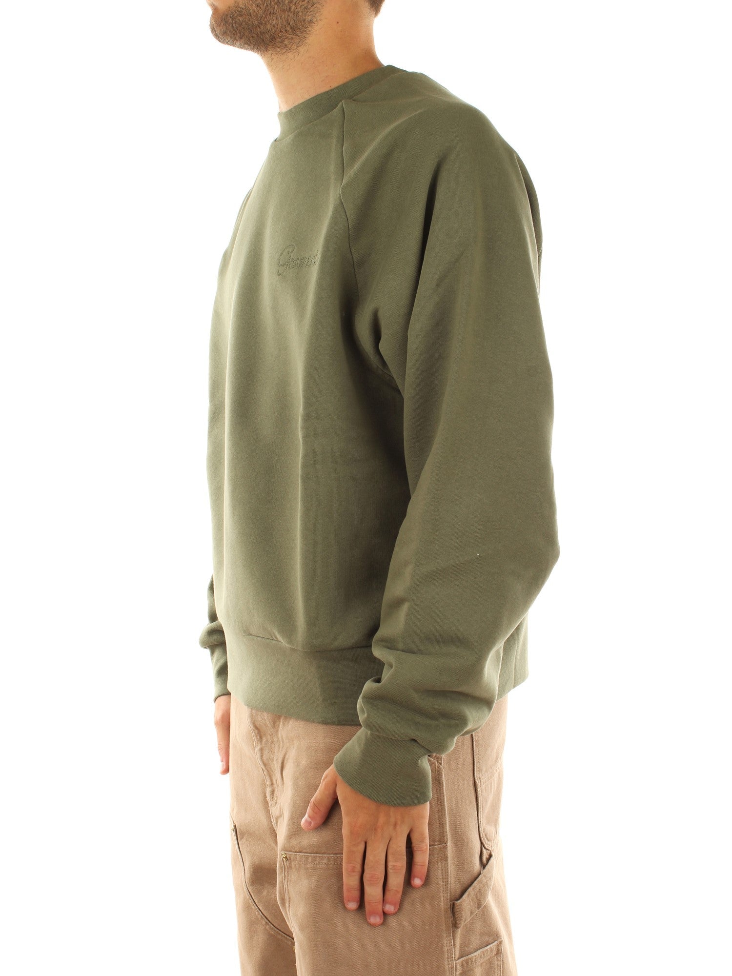 Garment Workshop Double Layer Crewneck With Double Embroidery Verde