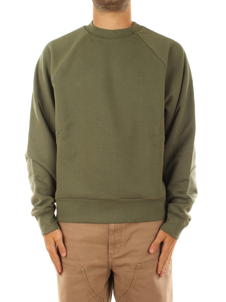 Garment Workshop Double Layer Crewneck With Double Embroidery Verde