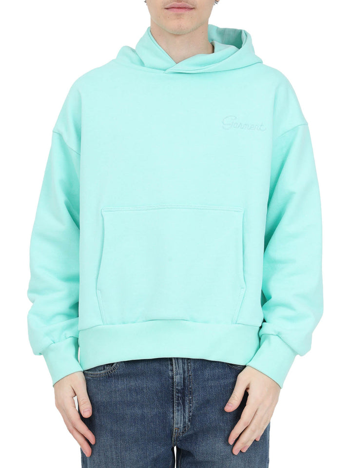 Garment Workshop Double Layer Embroidered Hoodie Verde