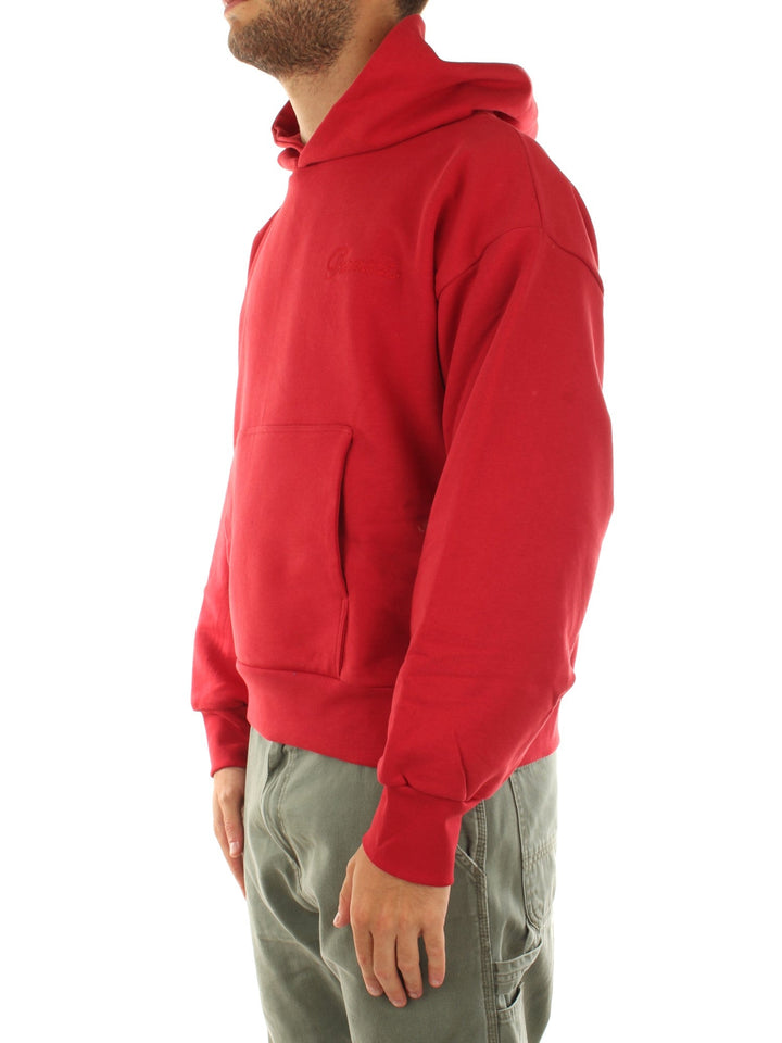 Garment Workshop Double Layer Hoodie With Double Embroidery Rosso