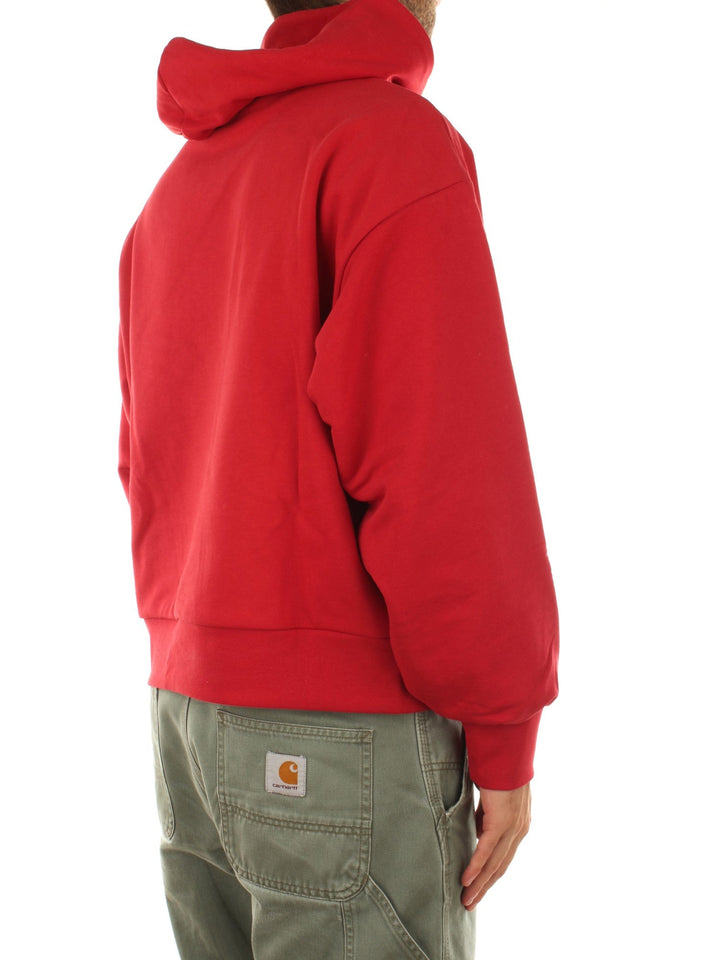 Garment Workshop Double Layer Hoodie With Double Embroidery Rosso