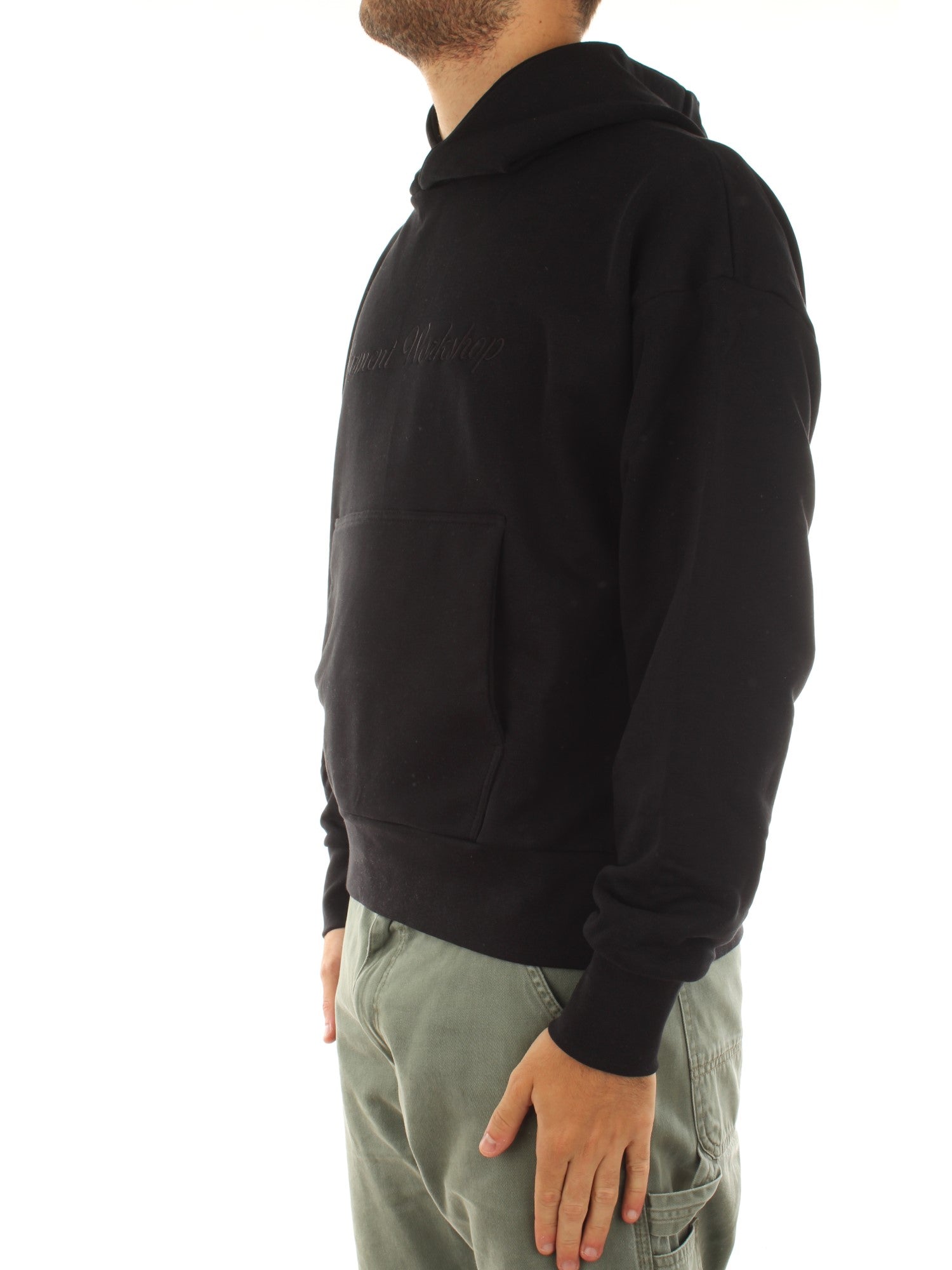 Garment Workshop Single Layer Hoodie With Lettering Embroidery Marrone