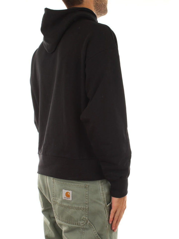 Garment Workshop Single Layer Hoodie With Lettering Embroidery Marrone