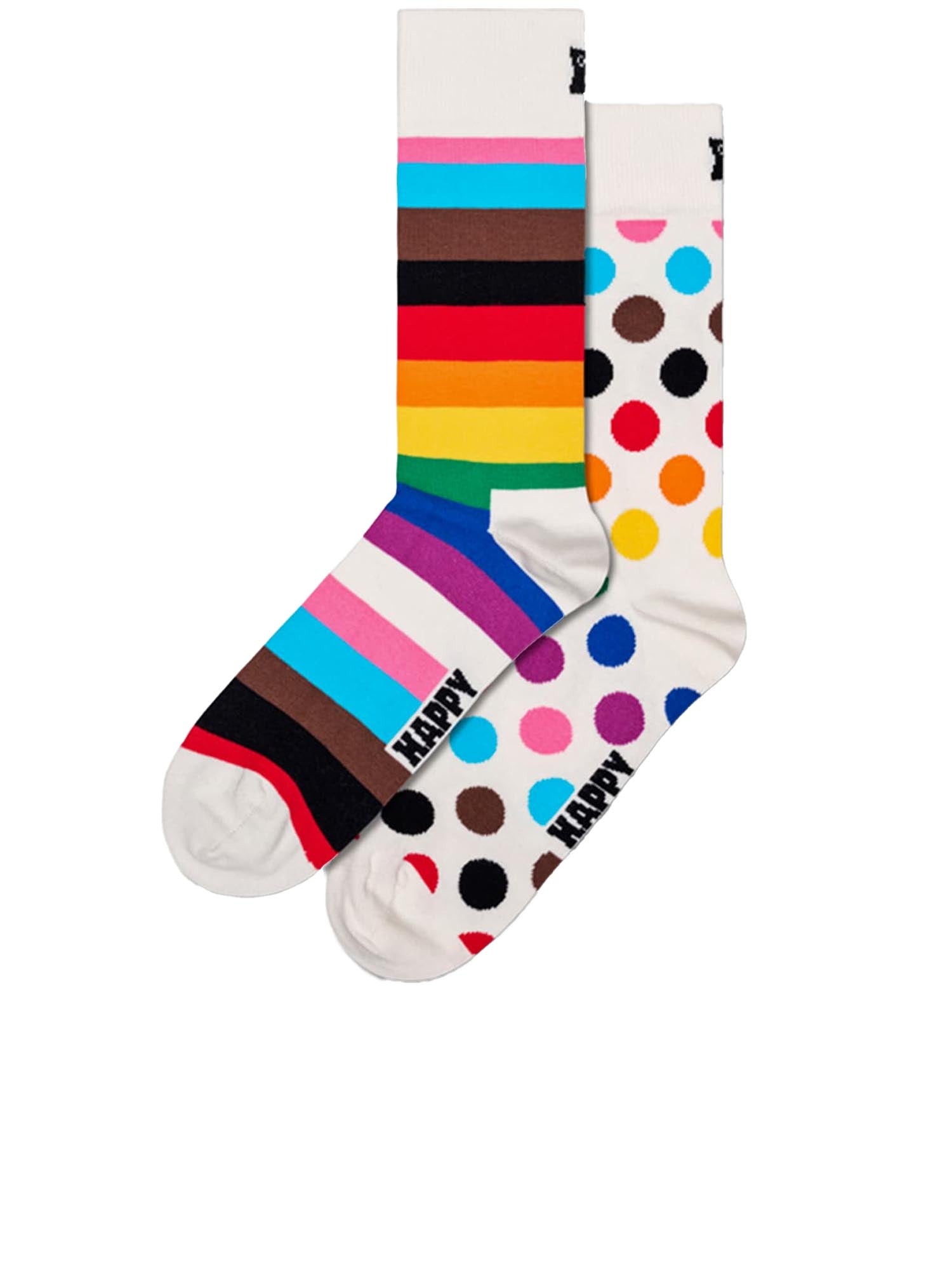 Happy Socks Confezione regalo da 2 paia di calzini Pride Bianco