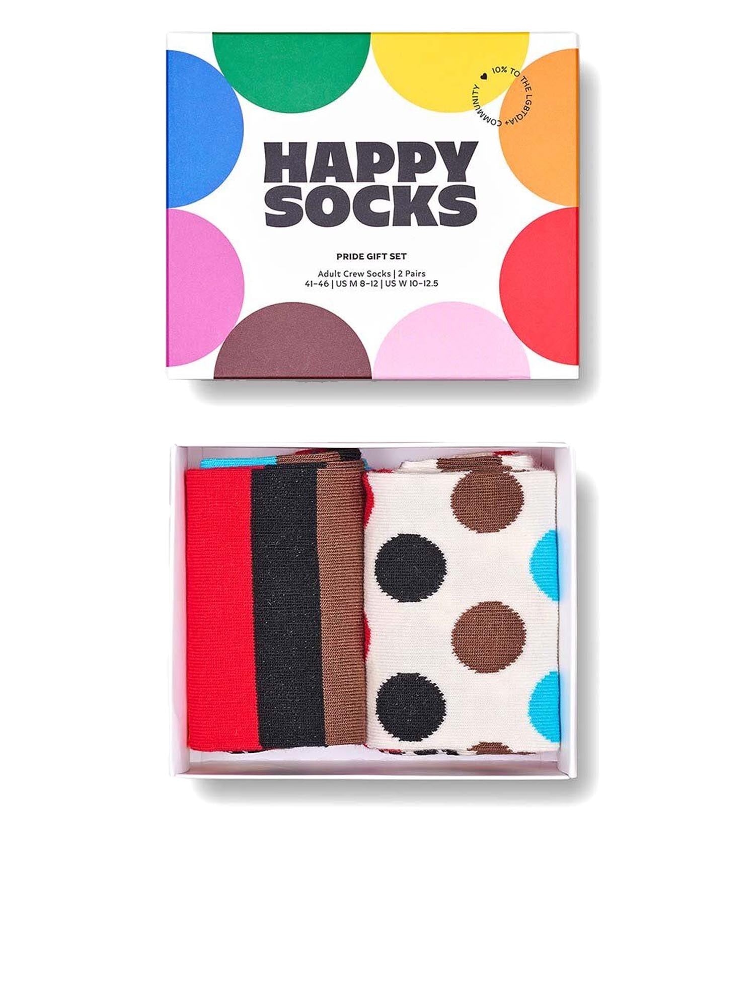 Happy Socks Confezione regalo da 2 paia di calzini Pride Bianco