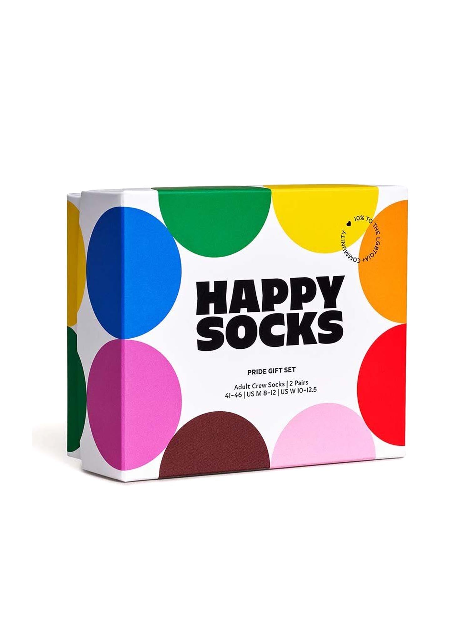 Happy Socks Confezione regalo da 2 paia di calzini Pride Bianco