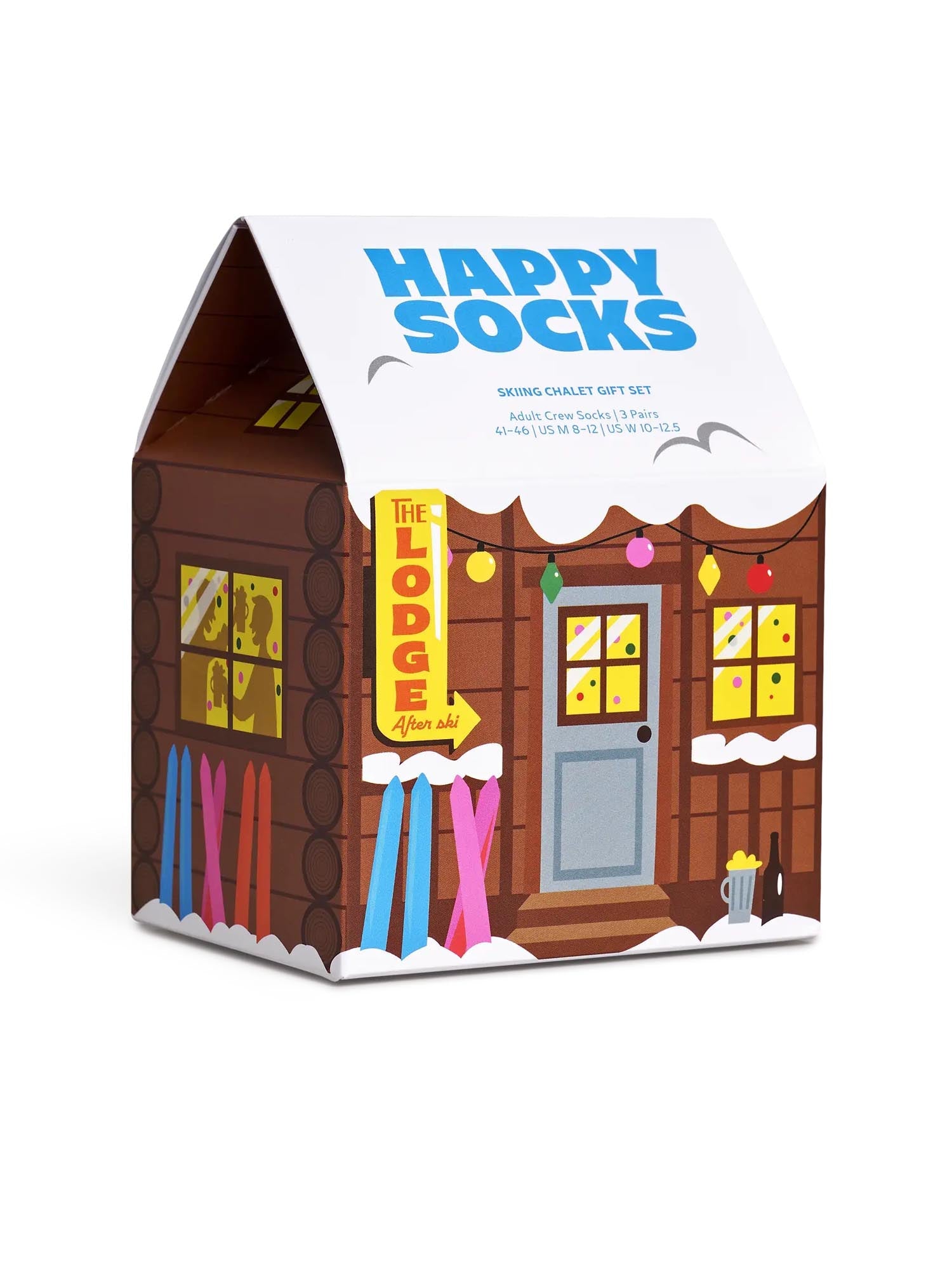 Happy Socks Confezione regalo da 2 paia di calzini Skiing Chalet Marrone