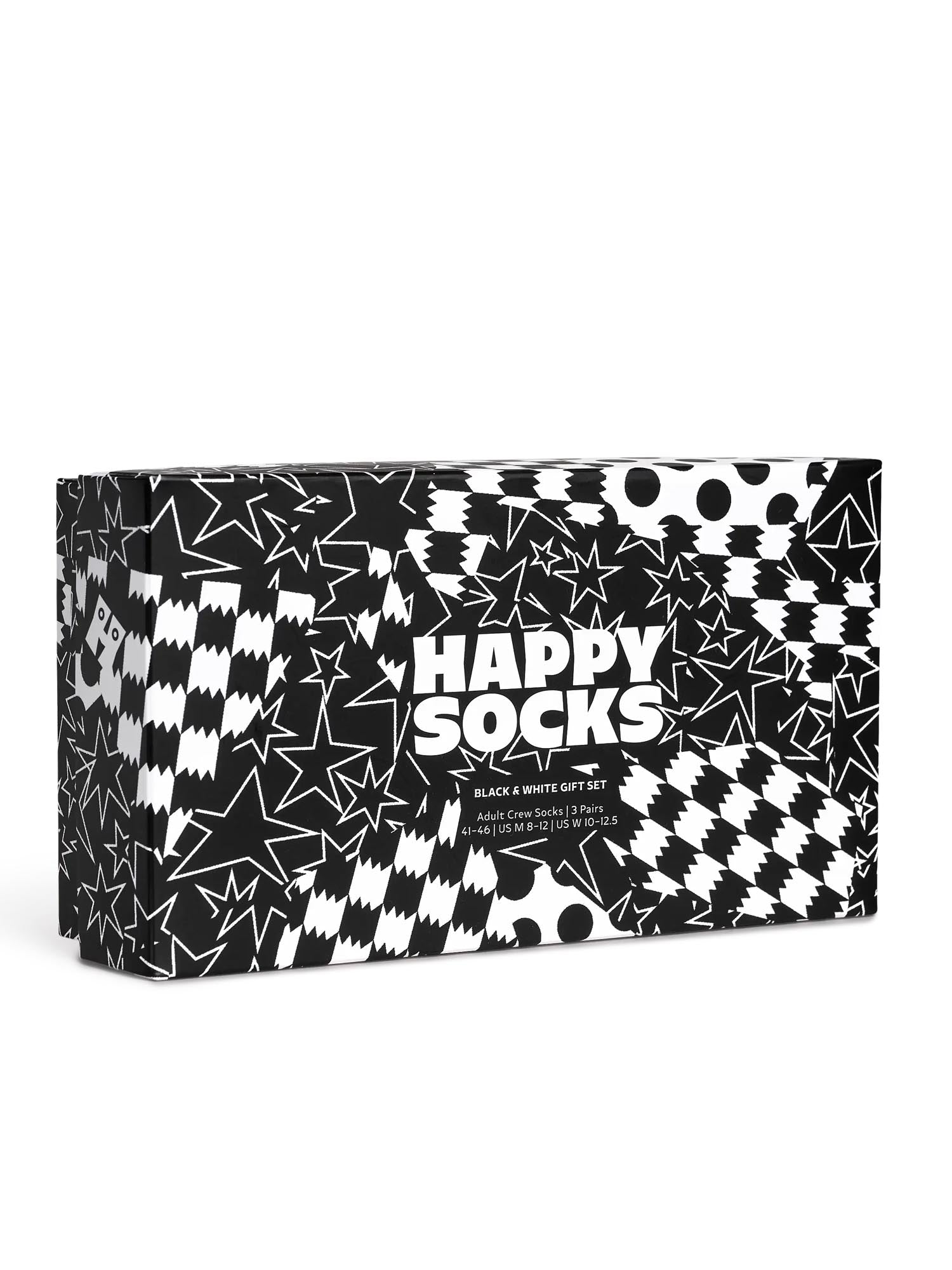 Happy Socks Confezione regalo da 3 paia di calzini Black and White Nero