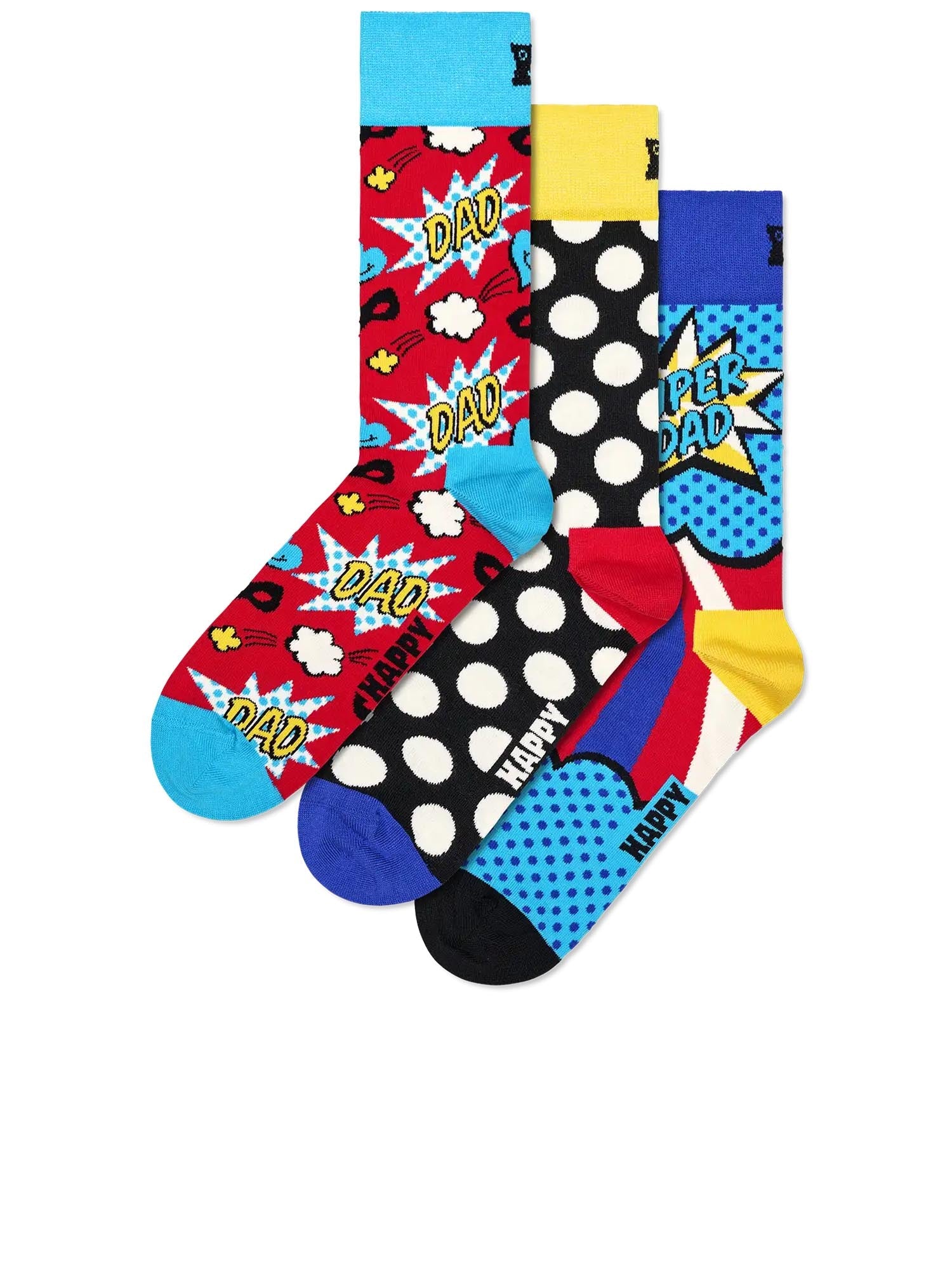 Happy Socks Confezione regalo da 3 paia di calzini Super Dad Nero