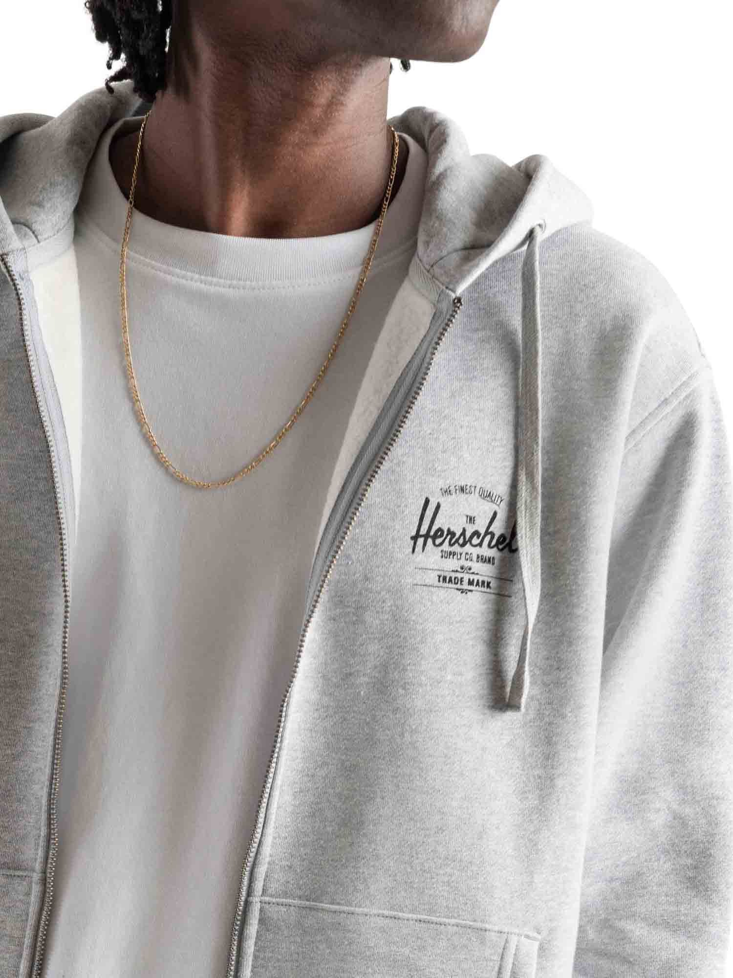 Herschel Basic Zip Hoodie Men Grigio