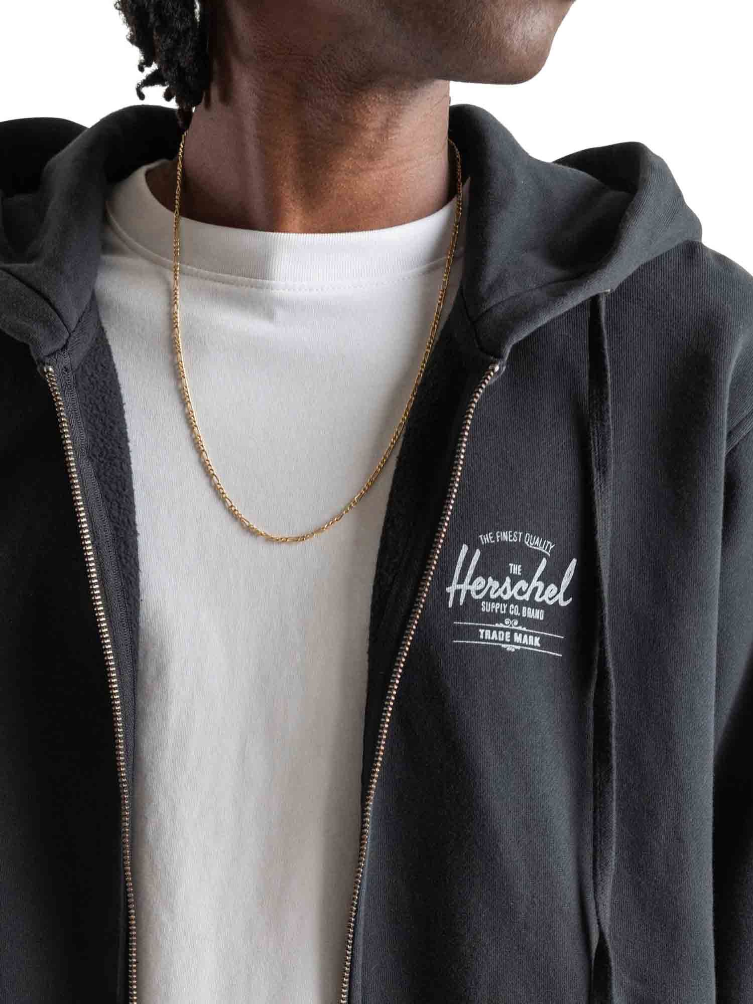 Herschel Basic Zip Hoodie Men Nero