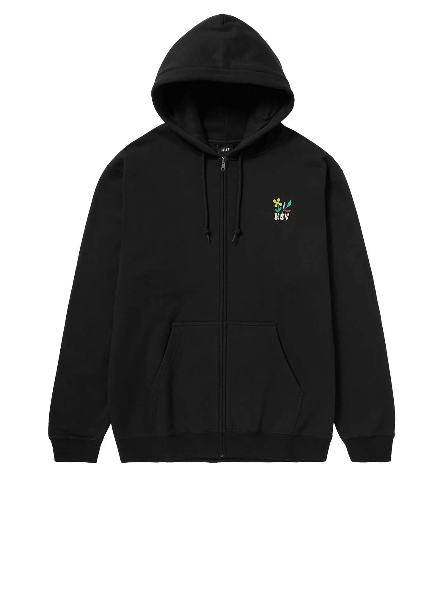 Huf Flower F/Z Hoodie Nero