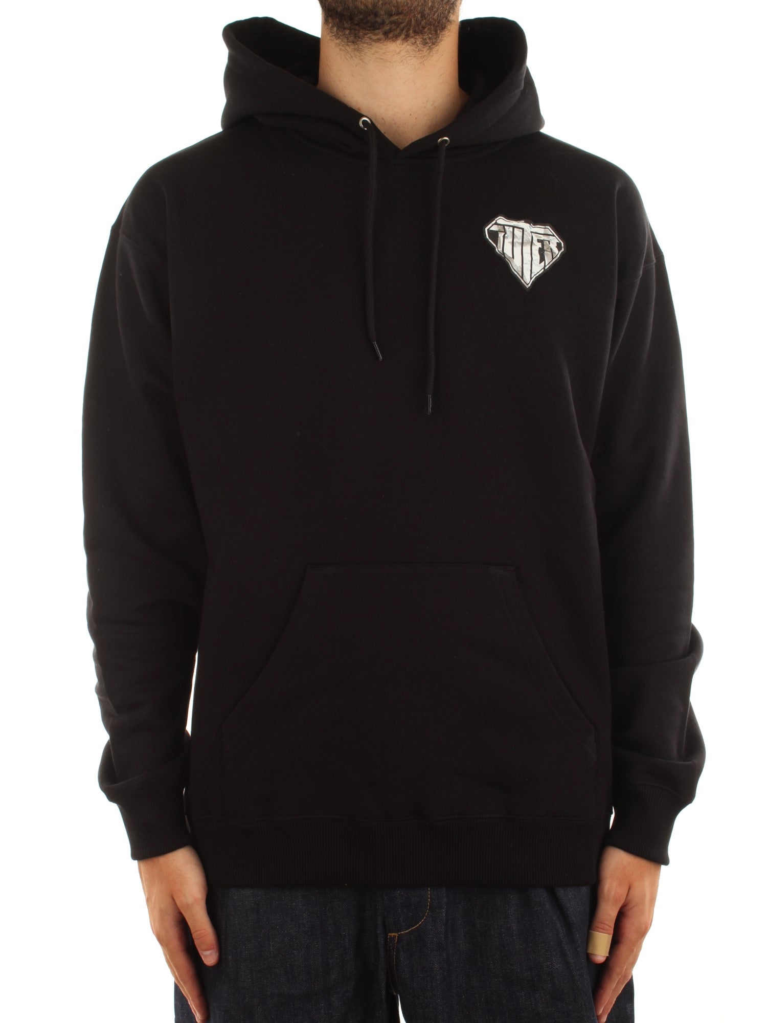 Iuter Crumple Logo Hoodie Nero