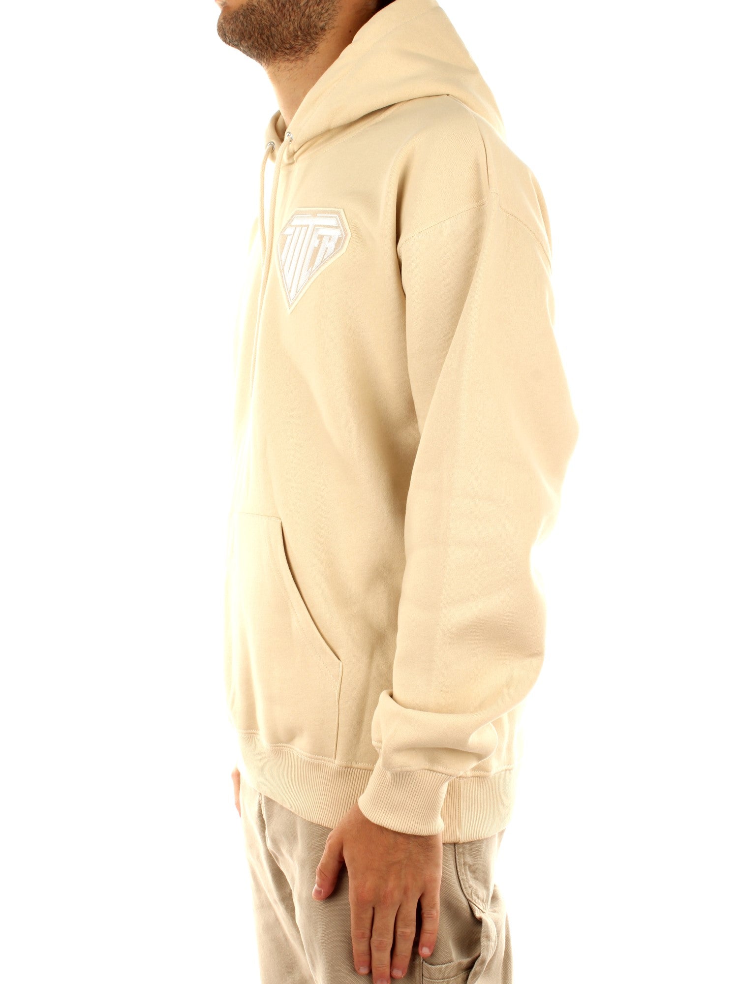 Iuter Logo Patch Hoodie Beige