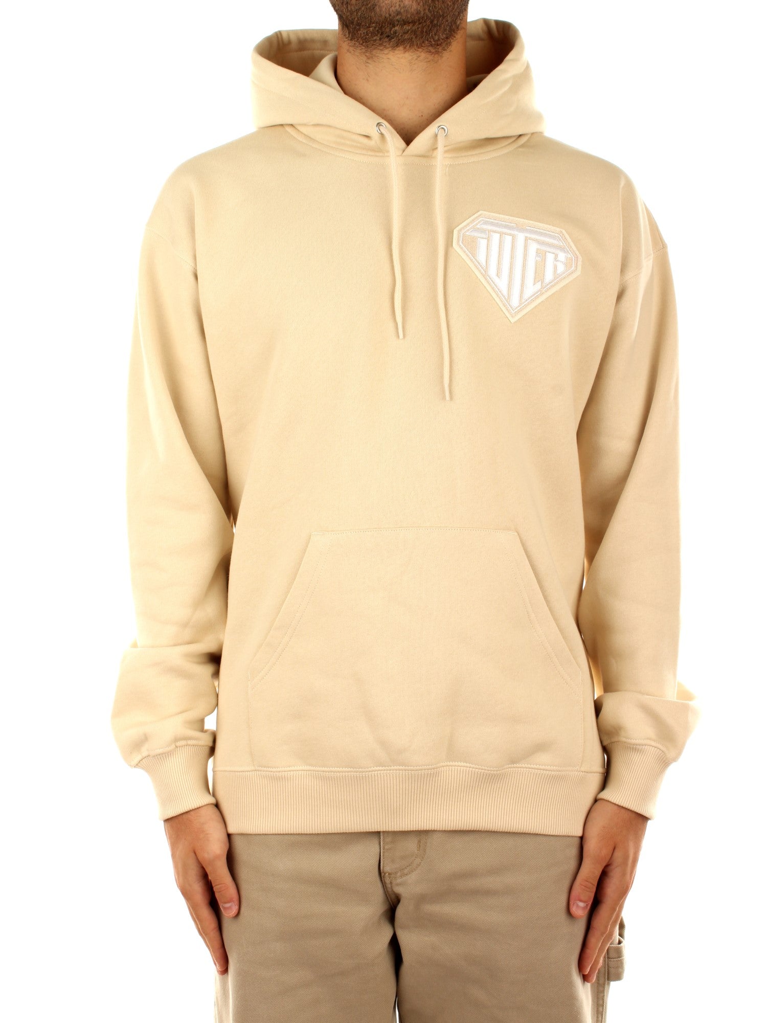 Iuter Logo Patch Hoodie Beige