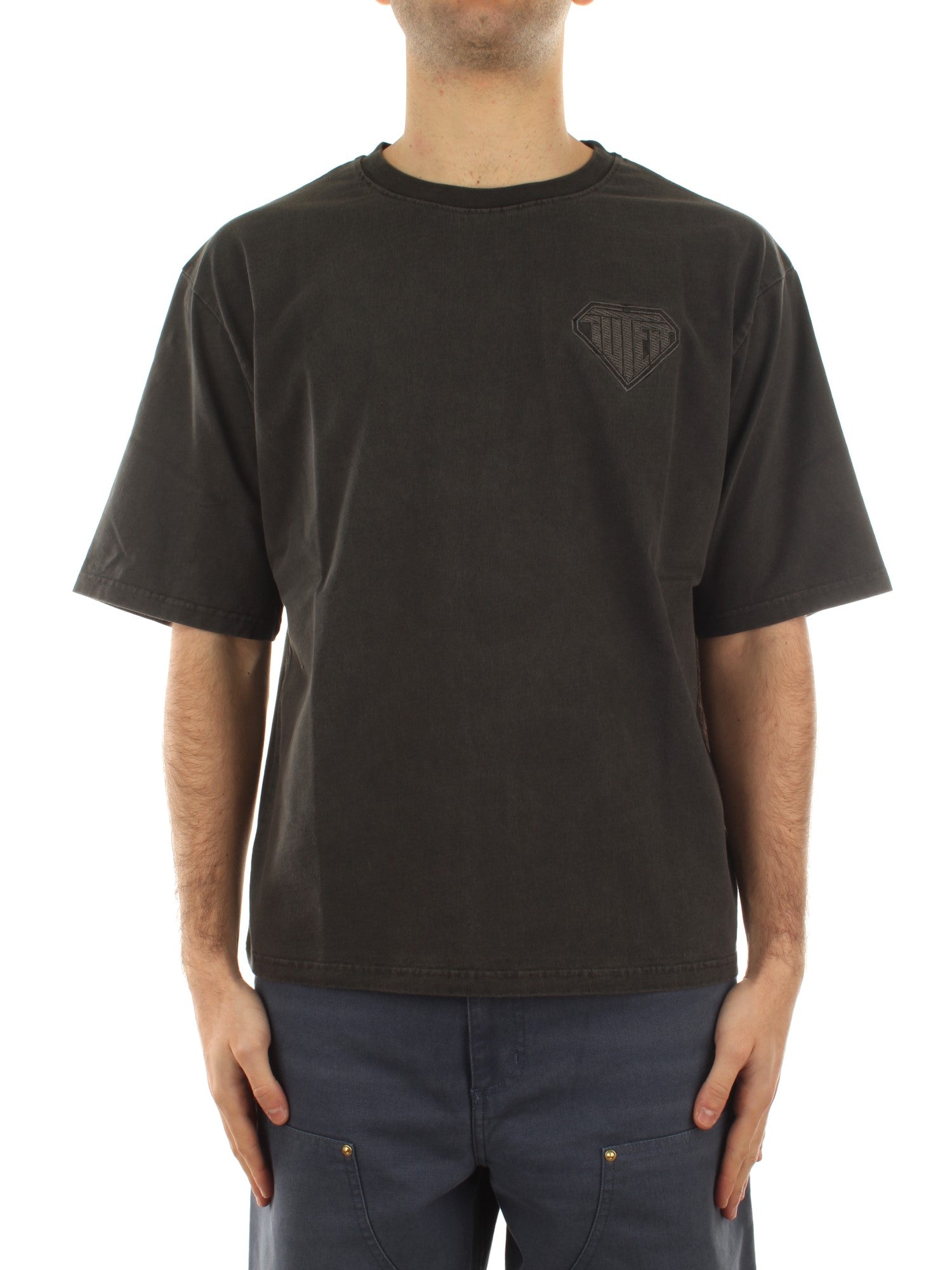 Iuter Logo Pigment Dyed Tee Nero