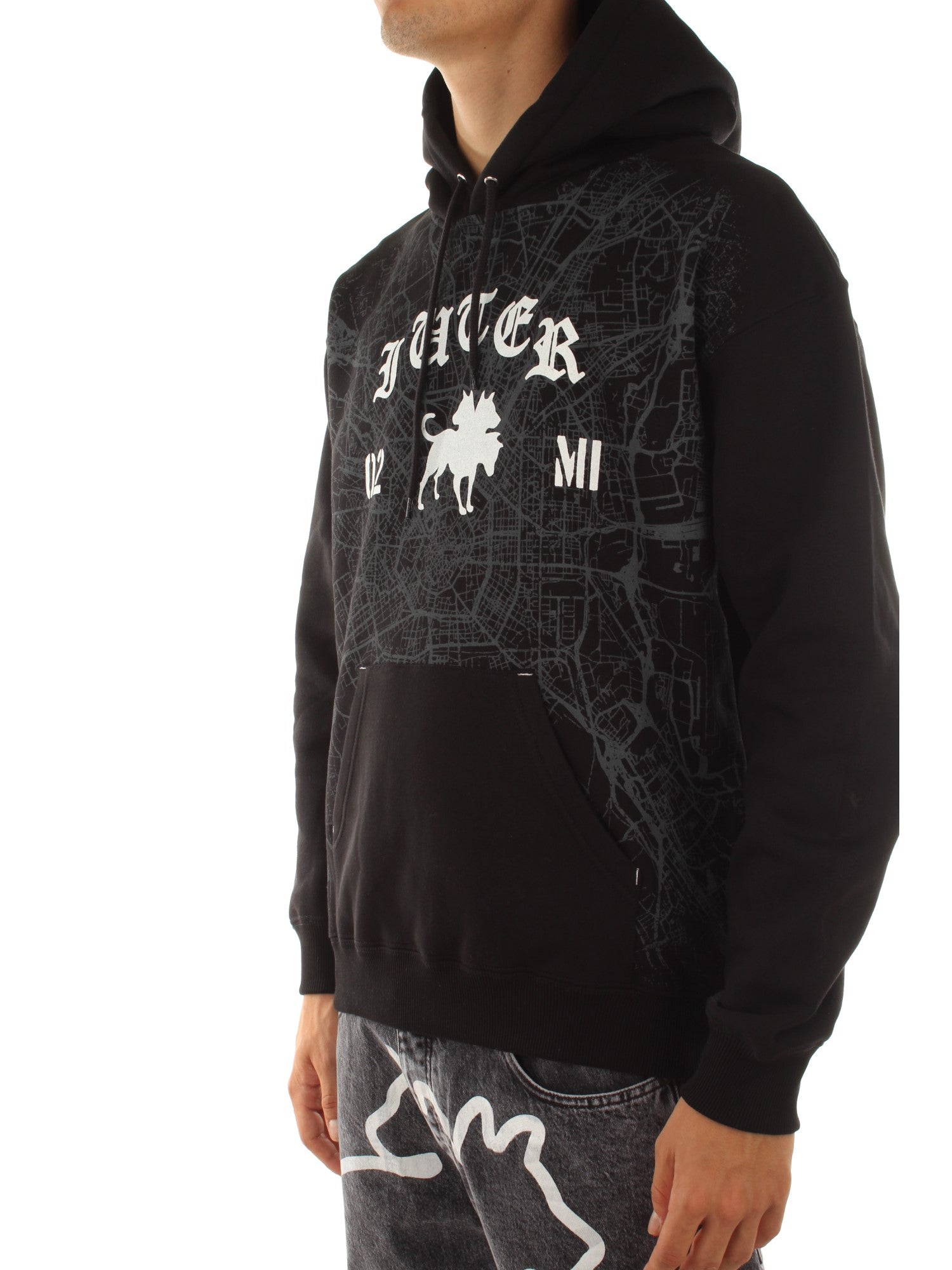 Iuter Milano Map Logo Hoodie Nero