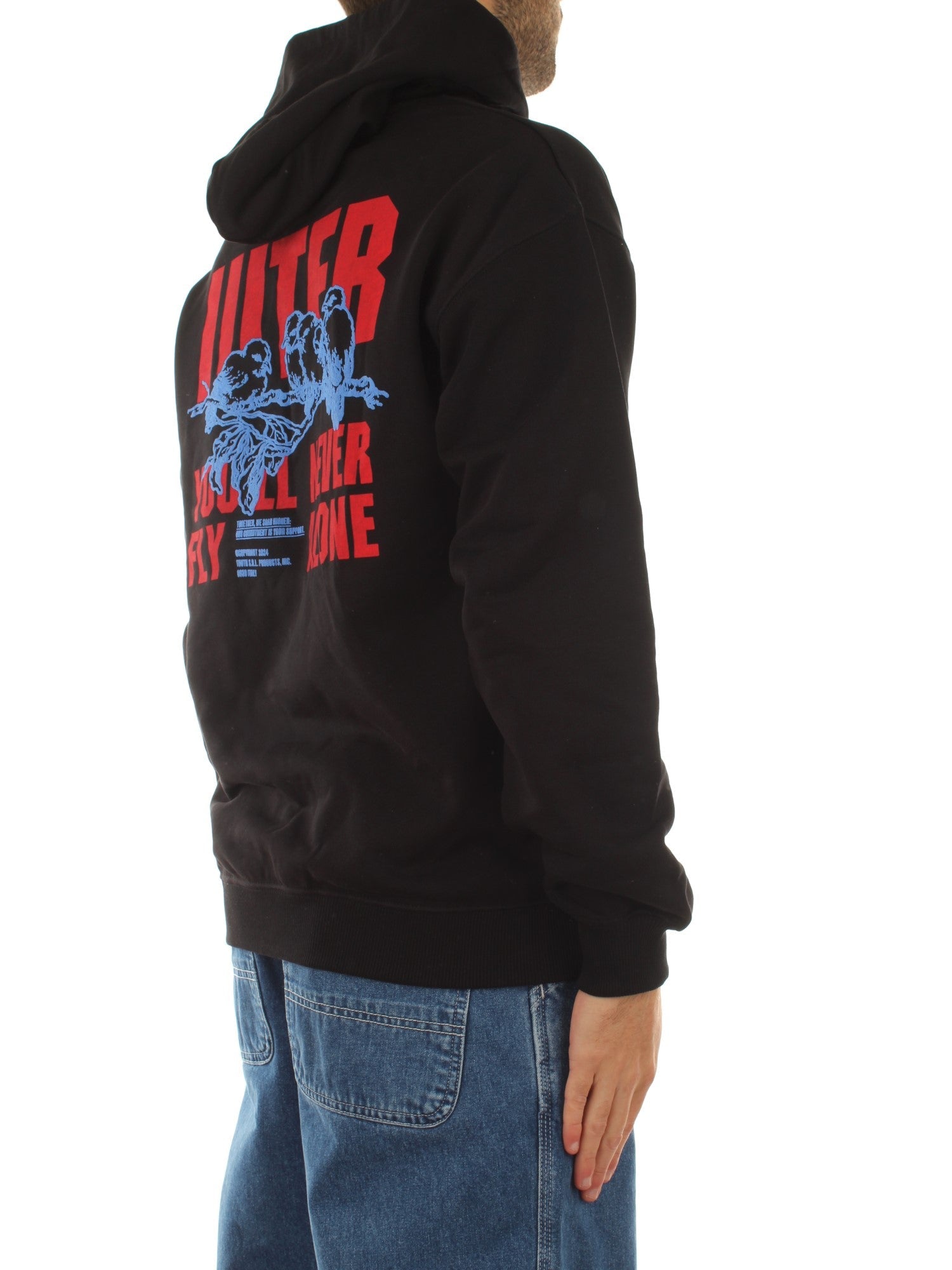 Iuter Never Alone Hoodie Nero