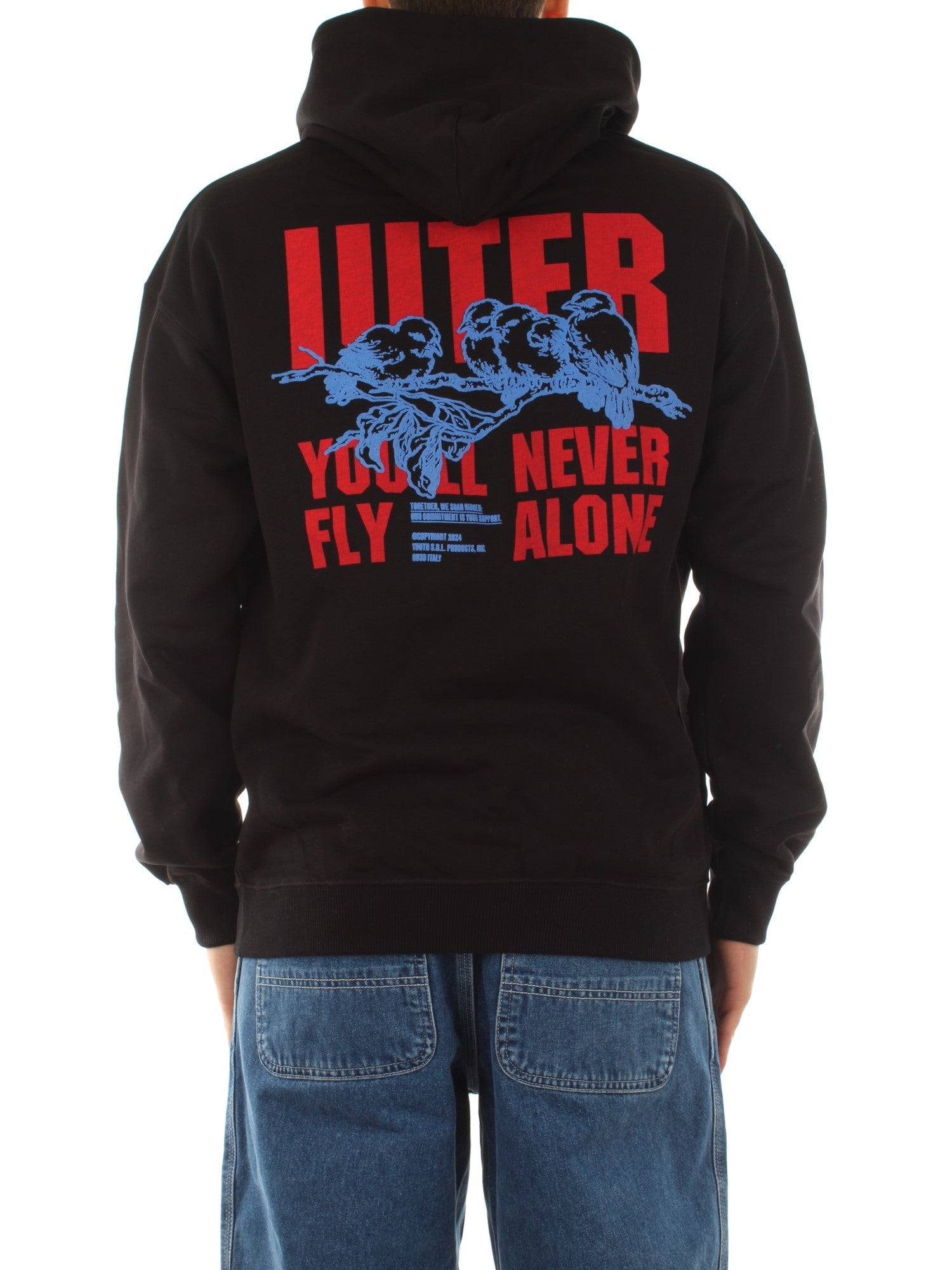 Iuter Never Alone Hoodie Nero