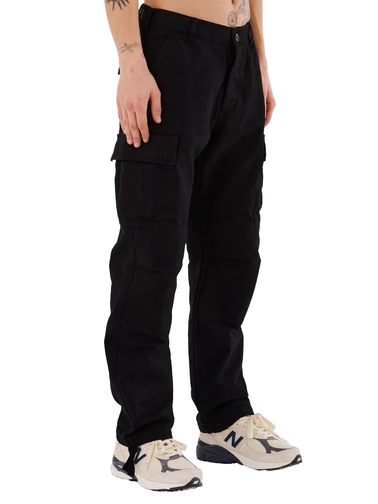 Iuter Pantaloni Cargo Canvas Nero