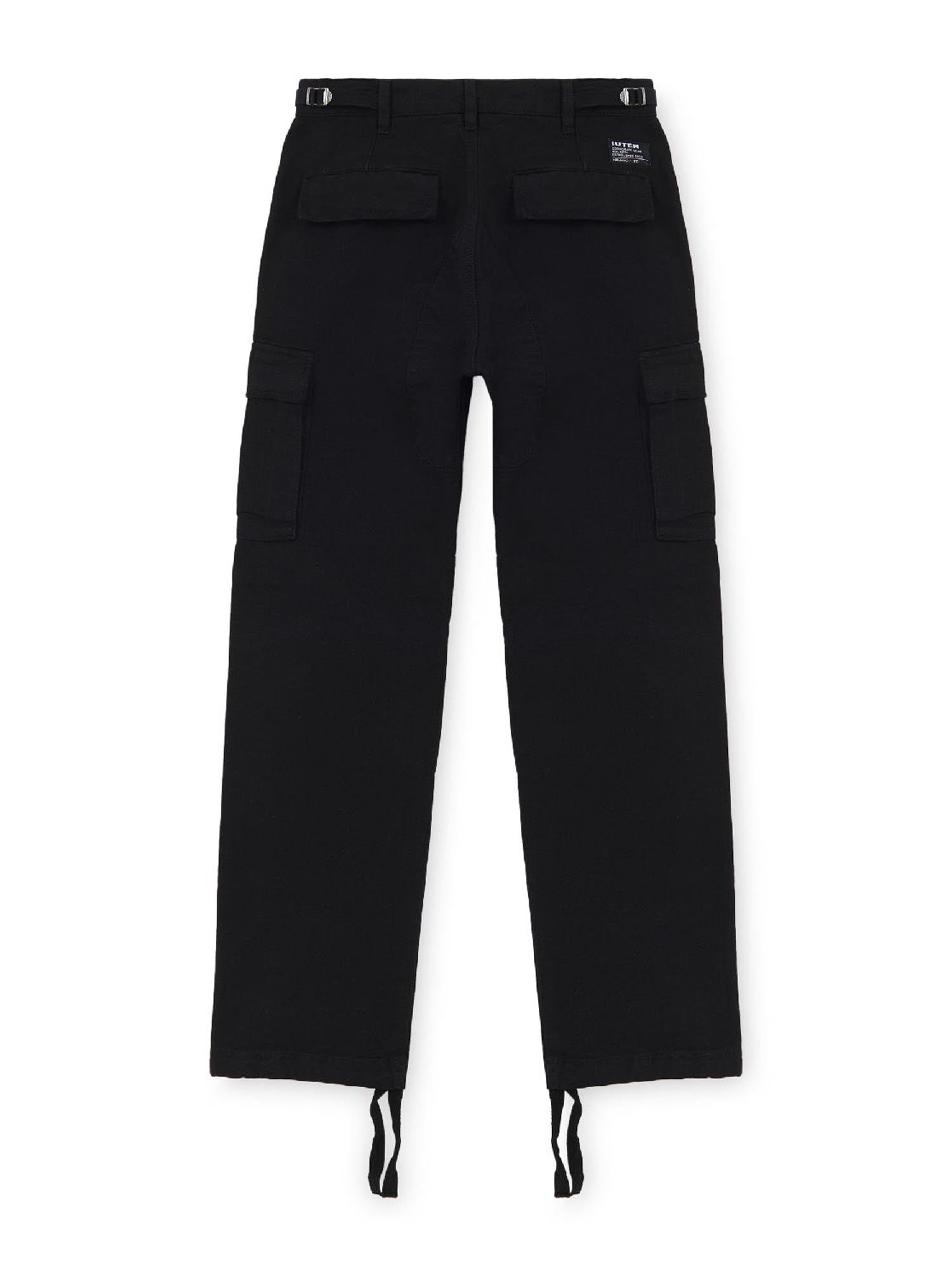 Iuter Pantaloni Cargo Canvas Nero