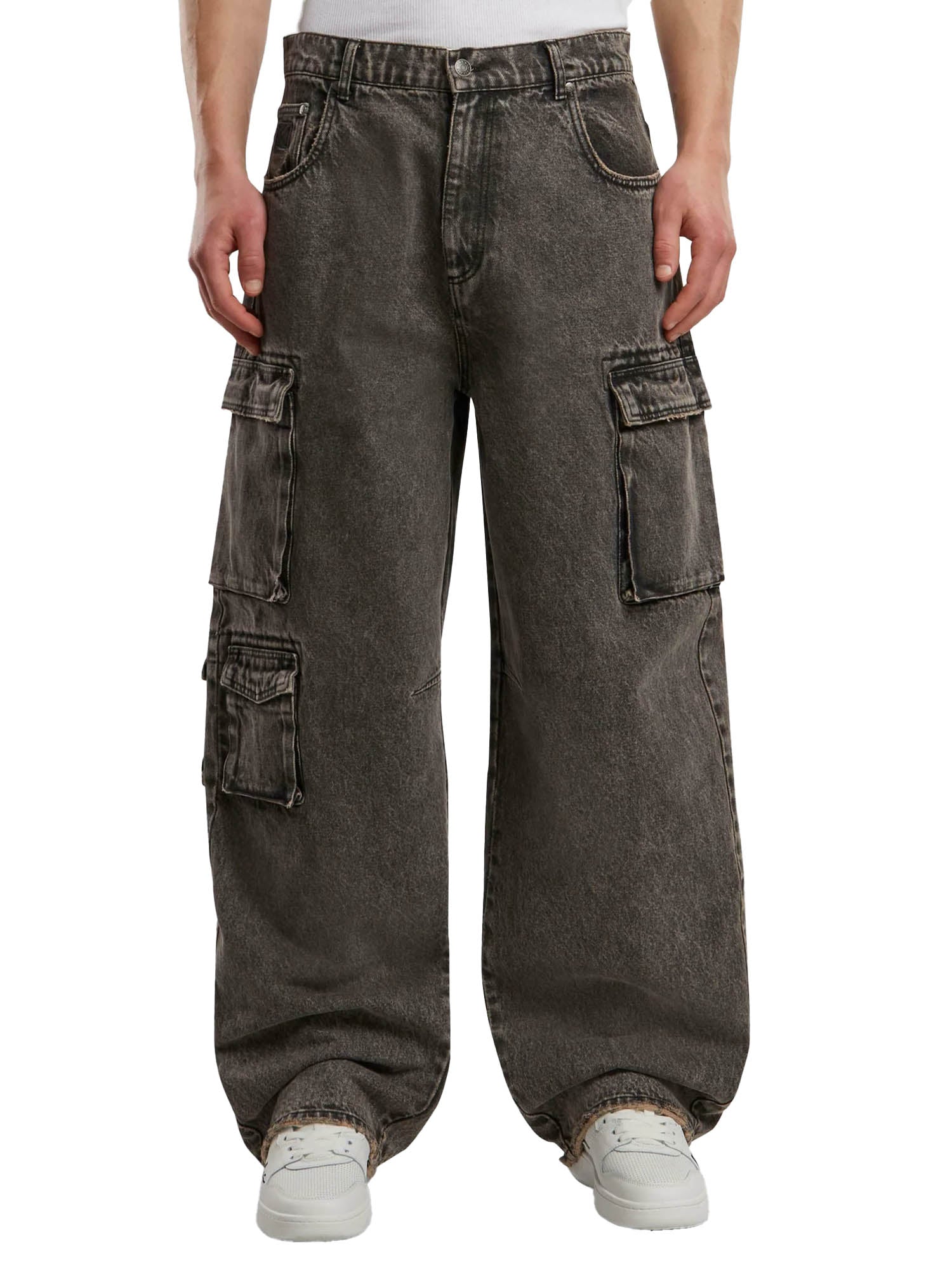 Karl Kani Jeans OG Washed Denim Baggy Pants Grigio