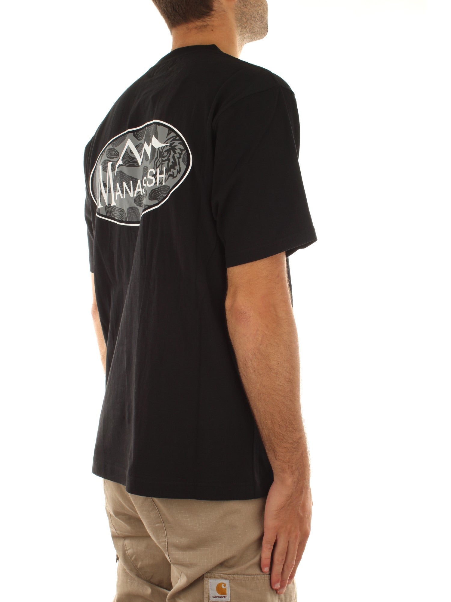 Manastash Topo Camo Logo Tee Nero