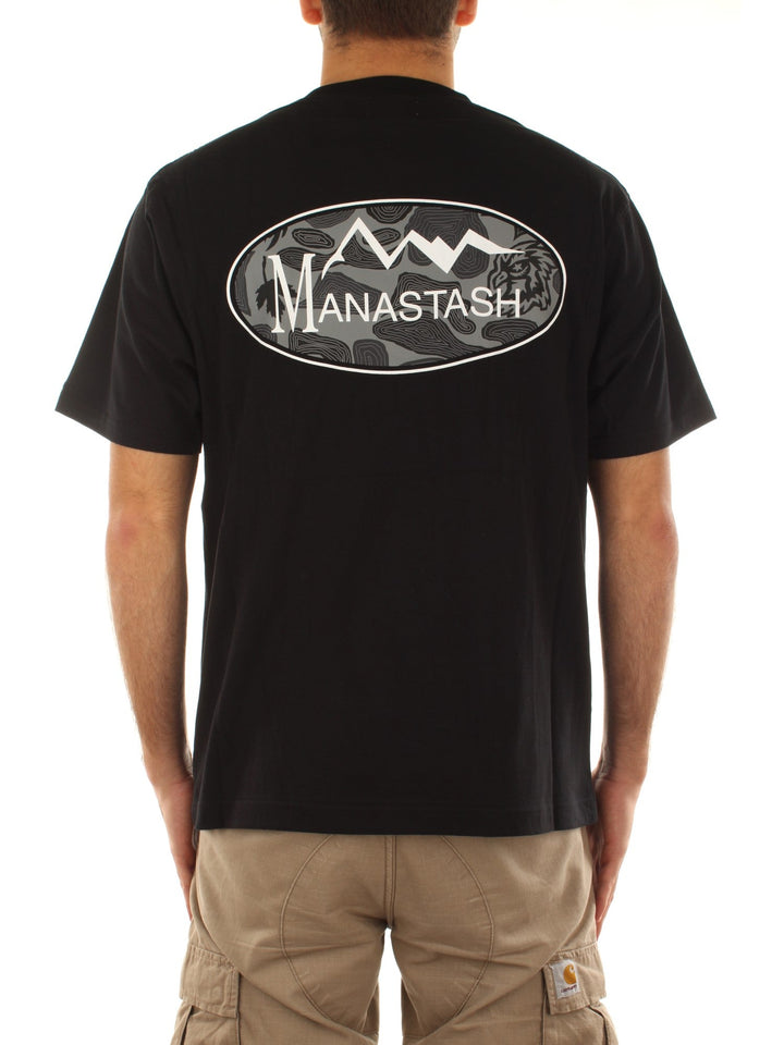 Manastash Topo Camo Logo Tee Nero